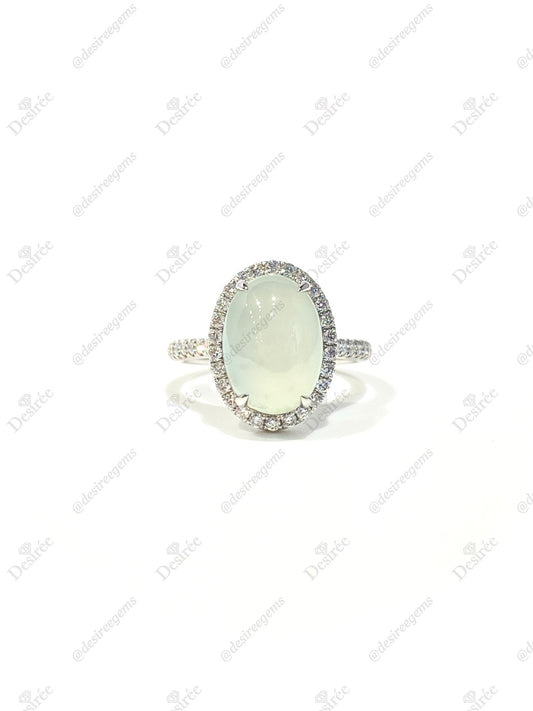 Natural Type A Icy Jadeite Ring