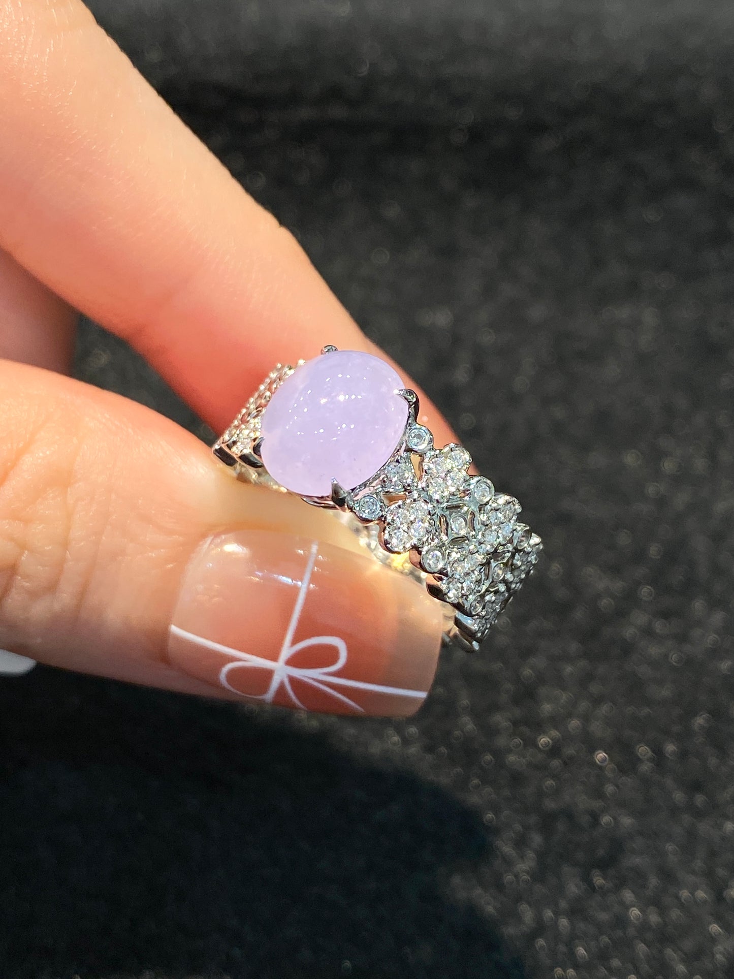 Natural Type A Lavender Jadeite Ring