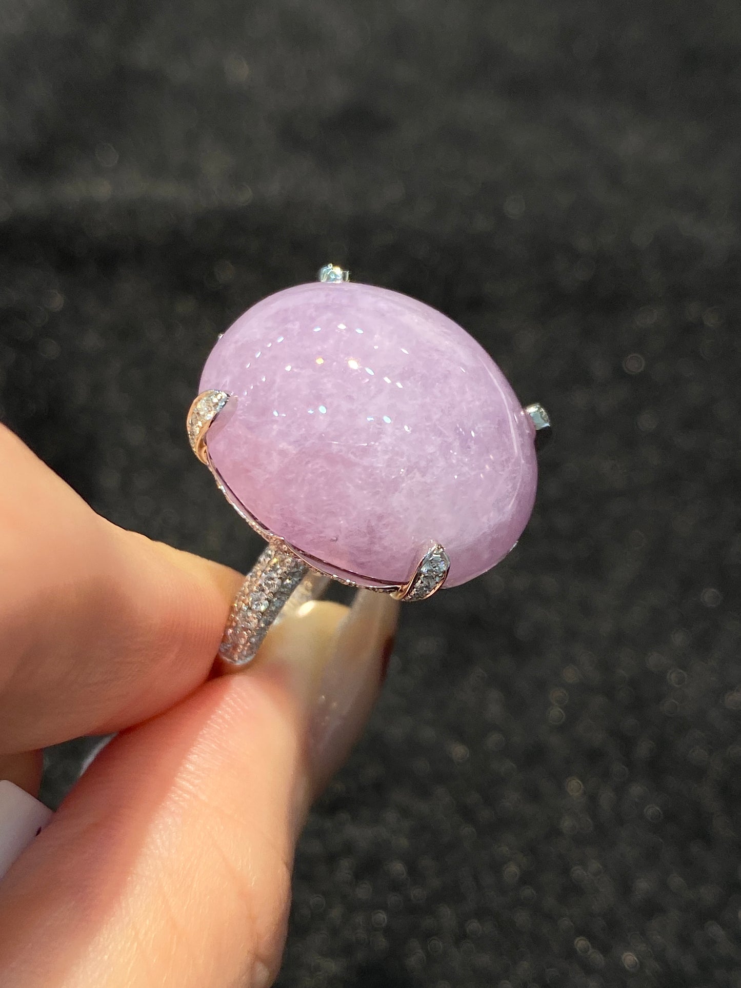 Natural Type A Lavender Jadeite Ring