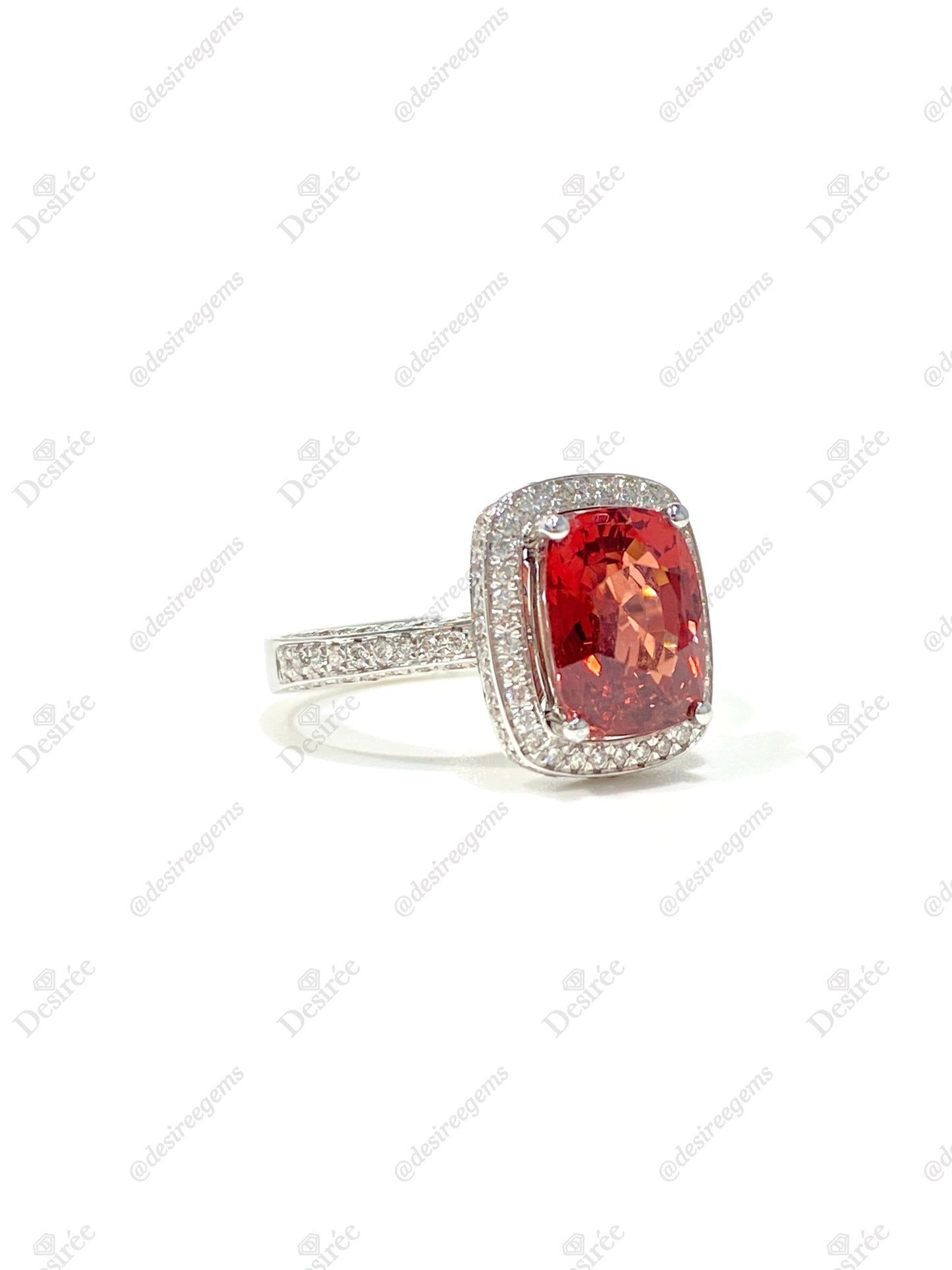 Natural Orange Spinel 3.21ct Ring