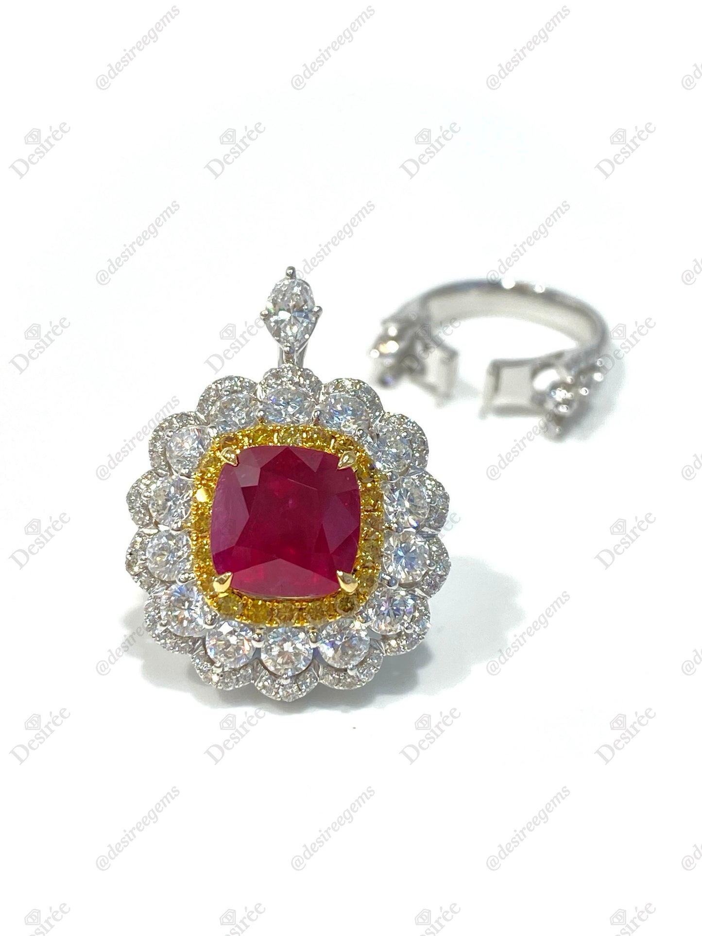 Natural Vivid Red Ruby 7.46ct Ring/Pendant