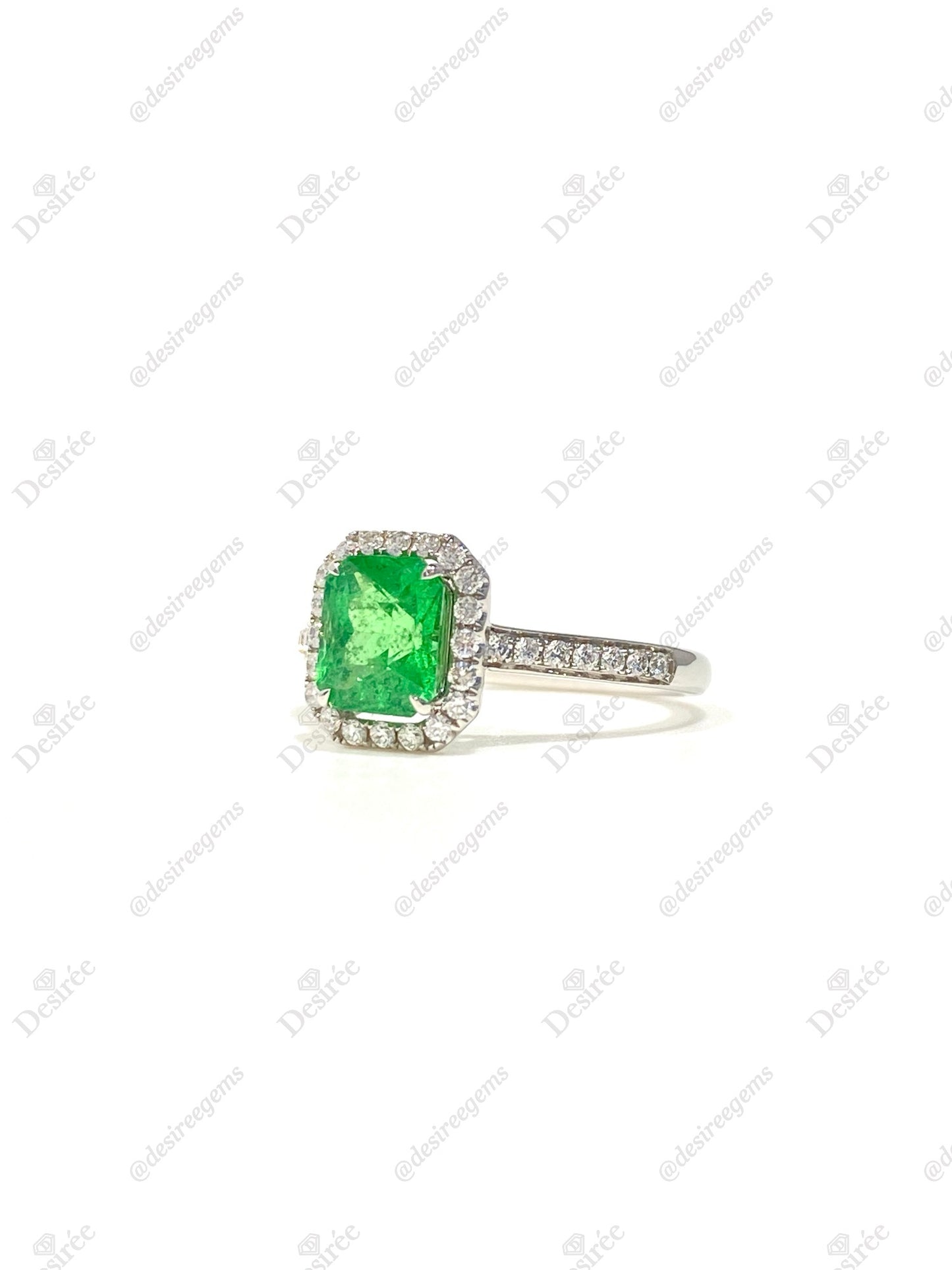 Natural Green Garnet 1.55ct Ring