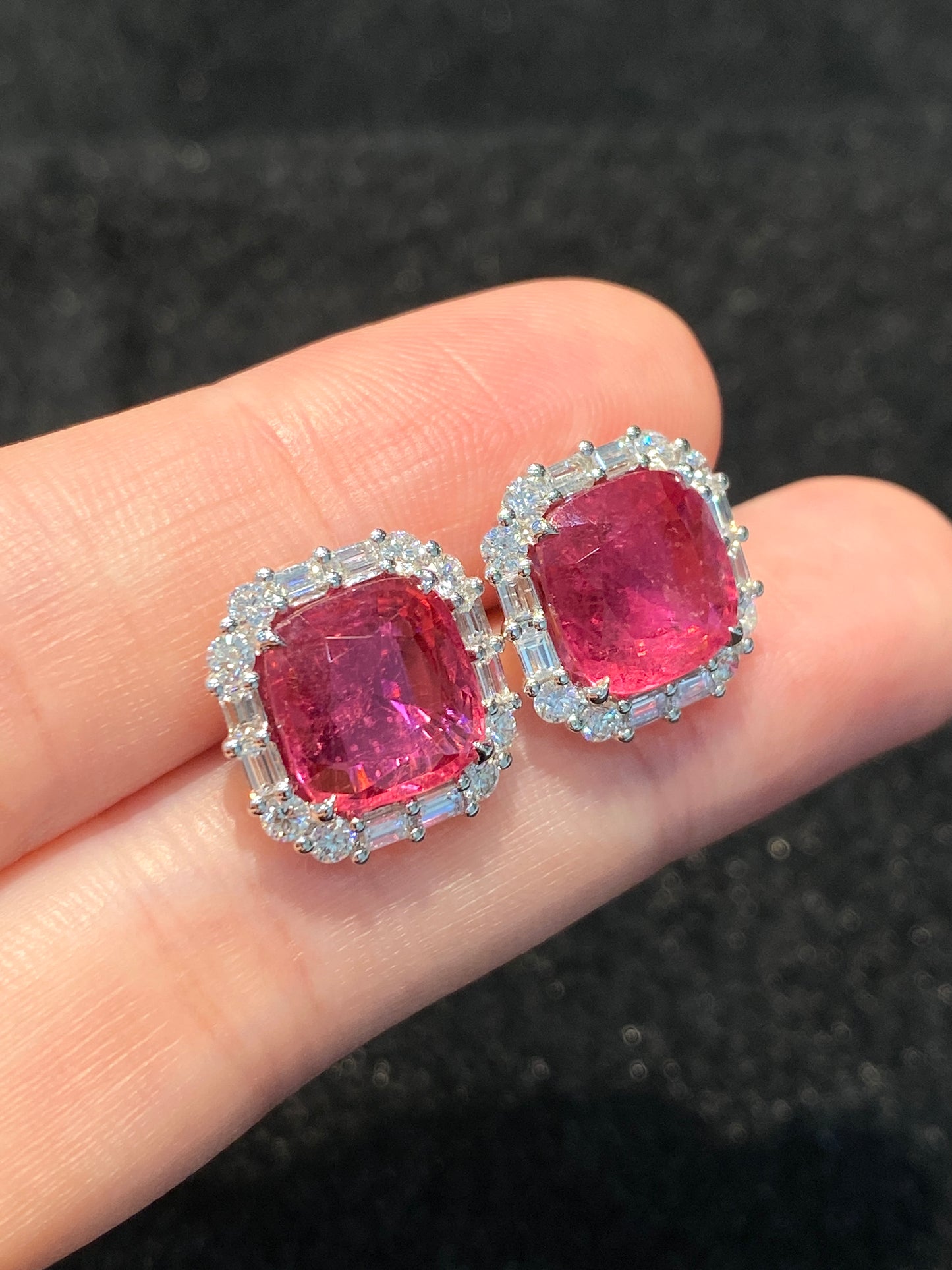 Natural Rubellite Tourmaline 6.12 Earrings