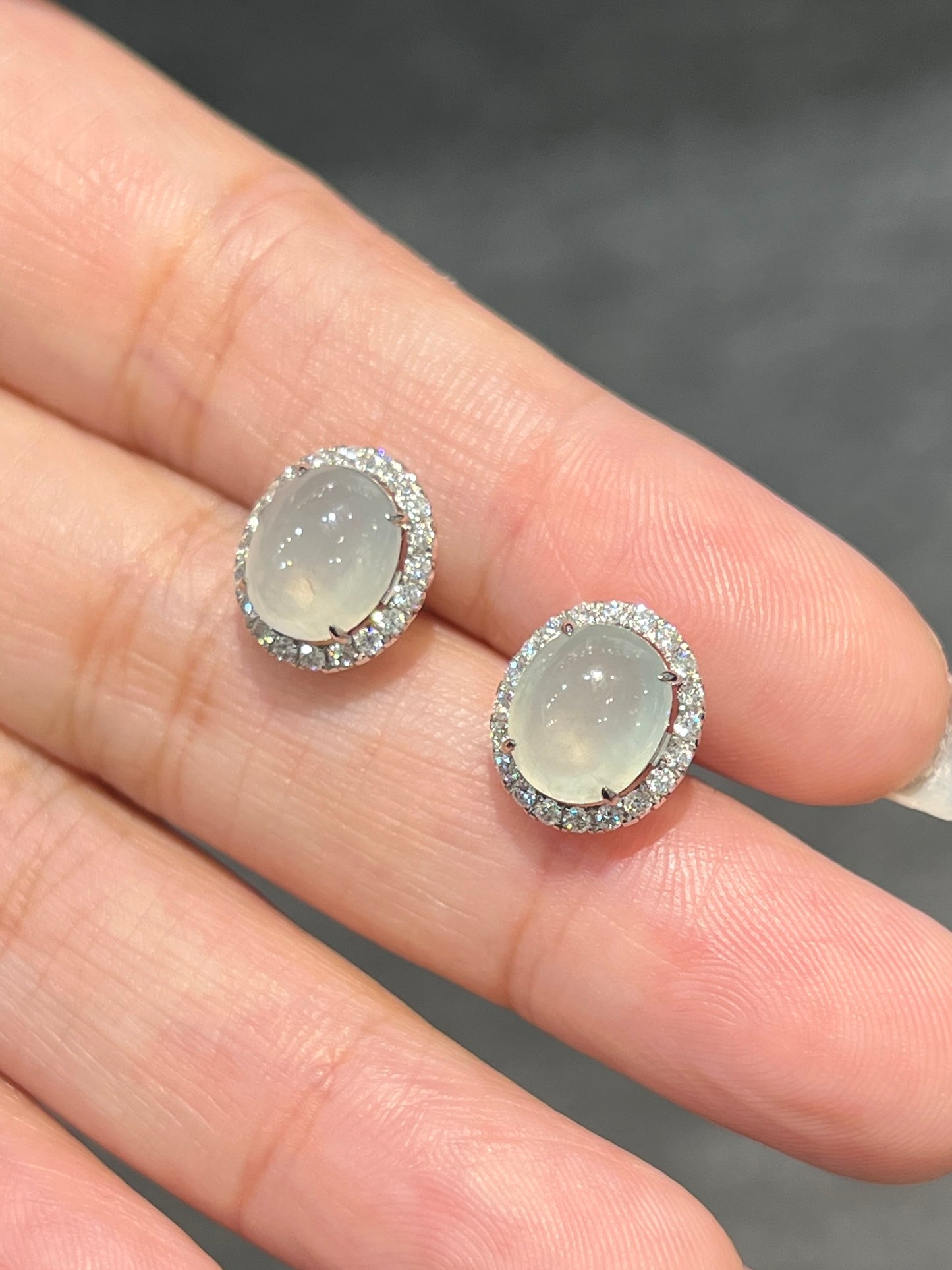 Natural Type A Icy Jadeite Earrings