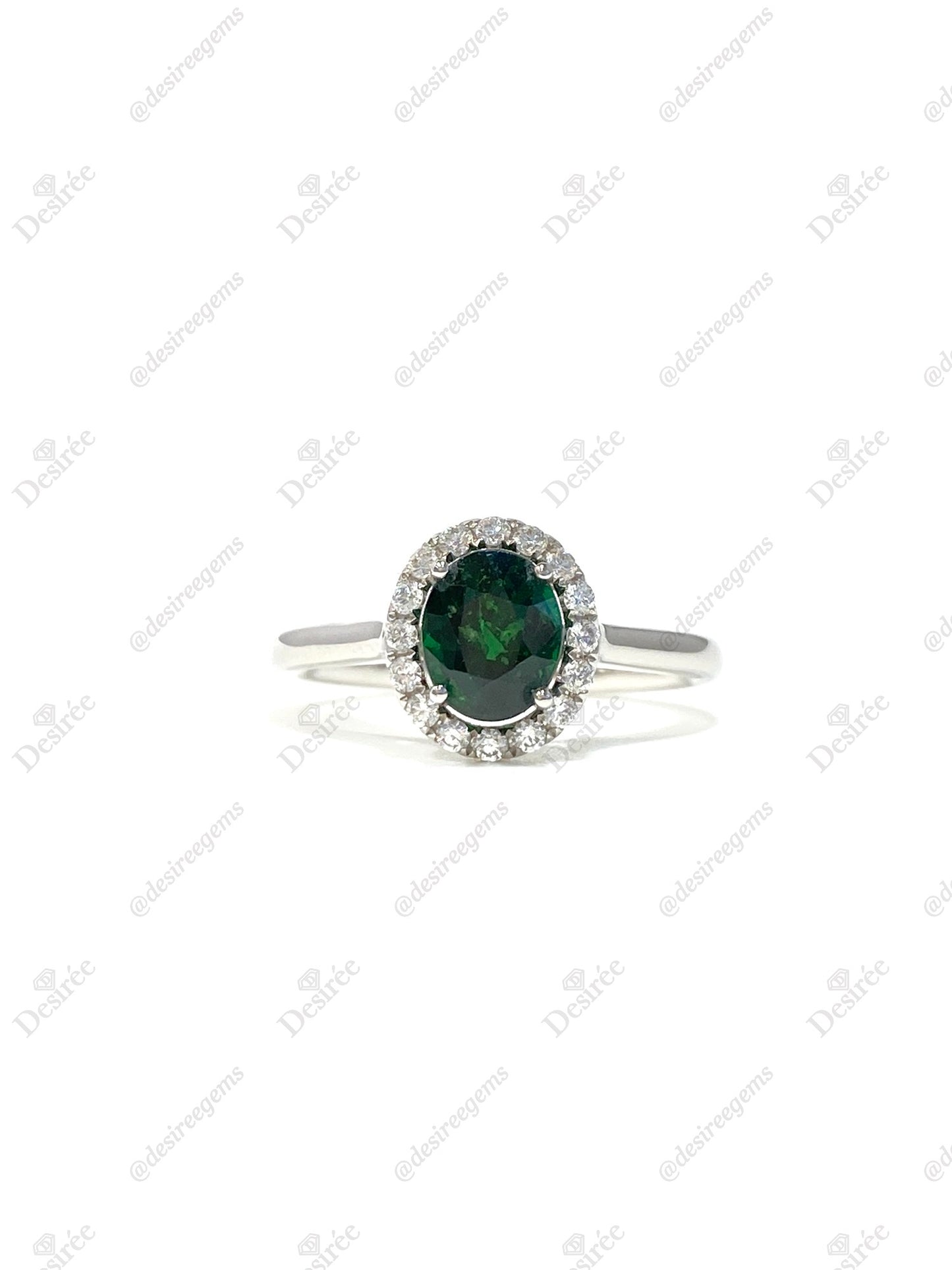 Natural Green Garnet / Tsavorite 1.29ct Ring