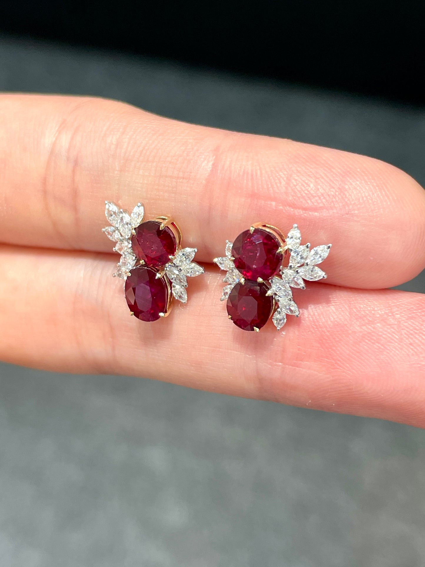 Natural Unheated Ruby 2.91 ct Earrings