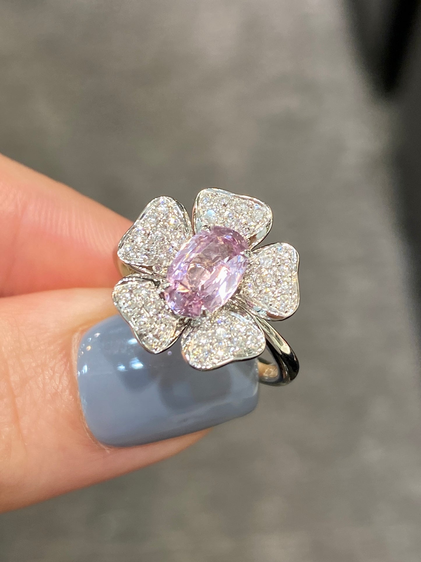 Natural Unheated Pink Sapphire 1.21ct Ring