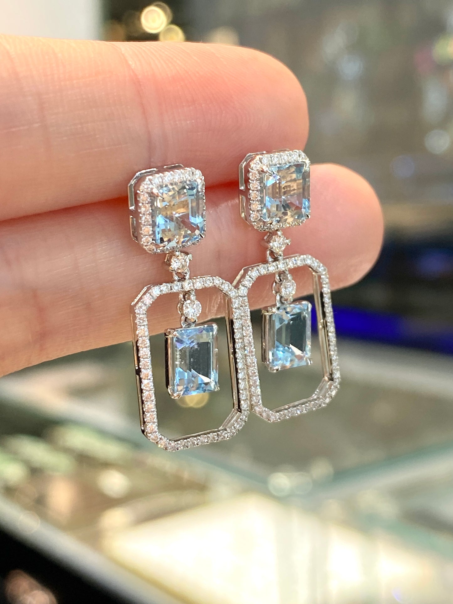 Natural Aquamarine Earrings 3.17ct
