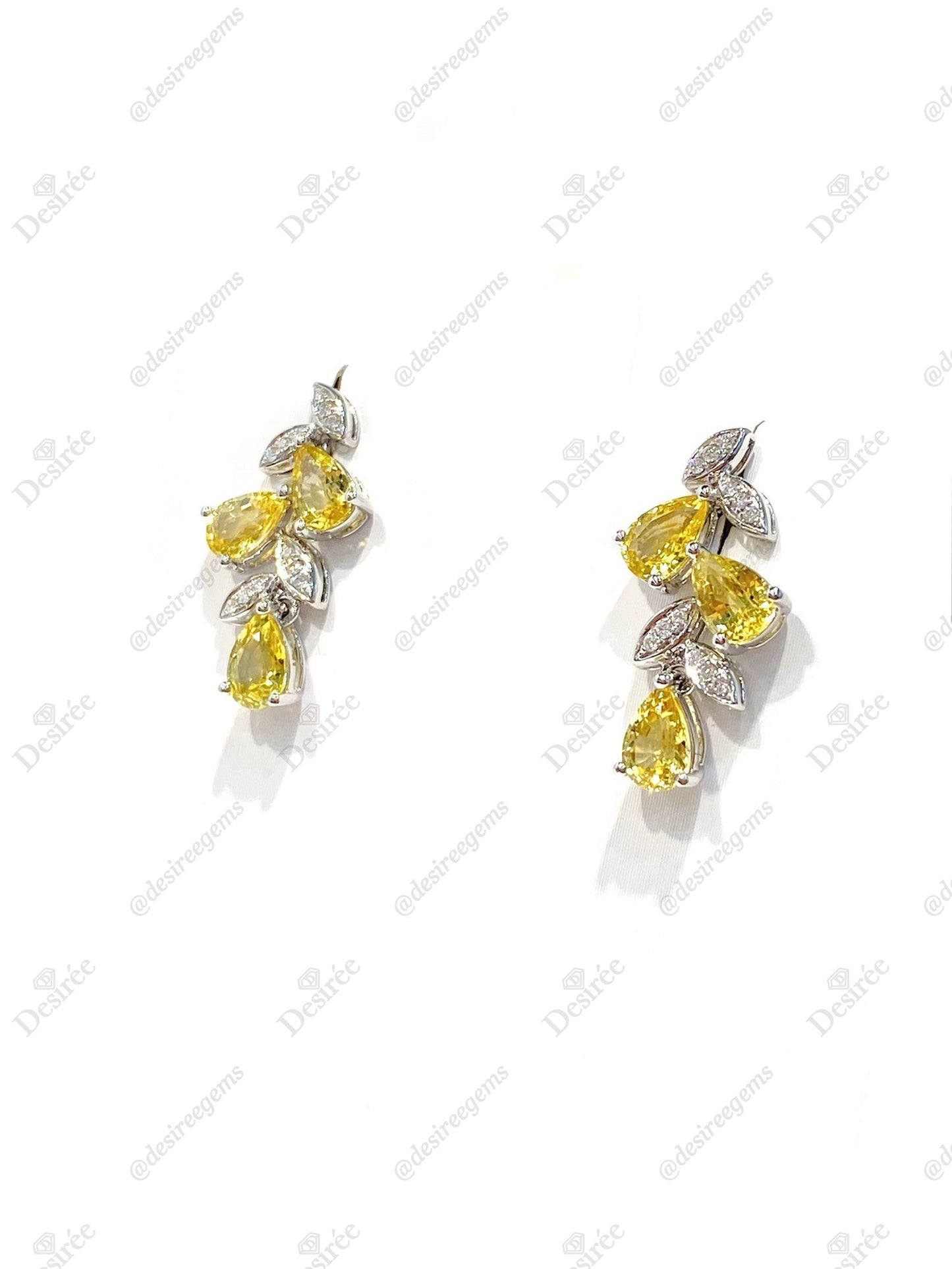Natural Yellow Sapphire 2.96ct Earrings