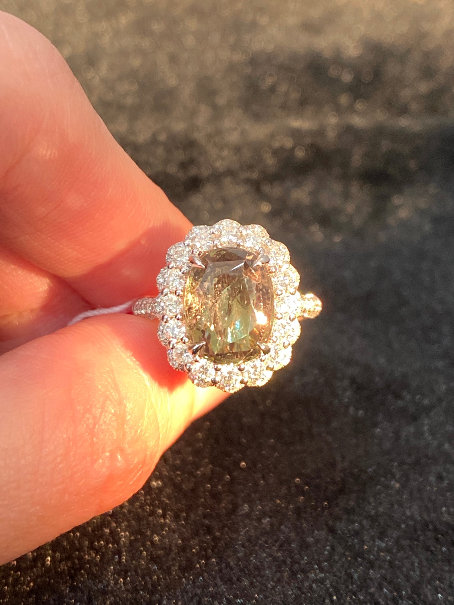 Natural Color Change Sapphire 3.93ct Ring