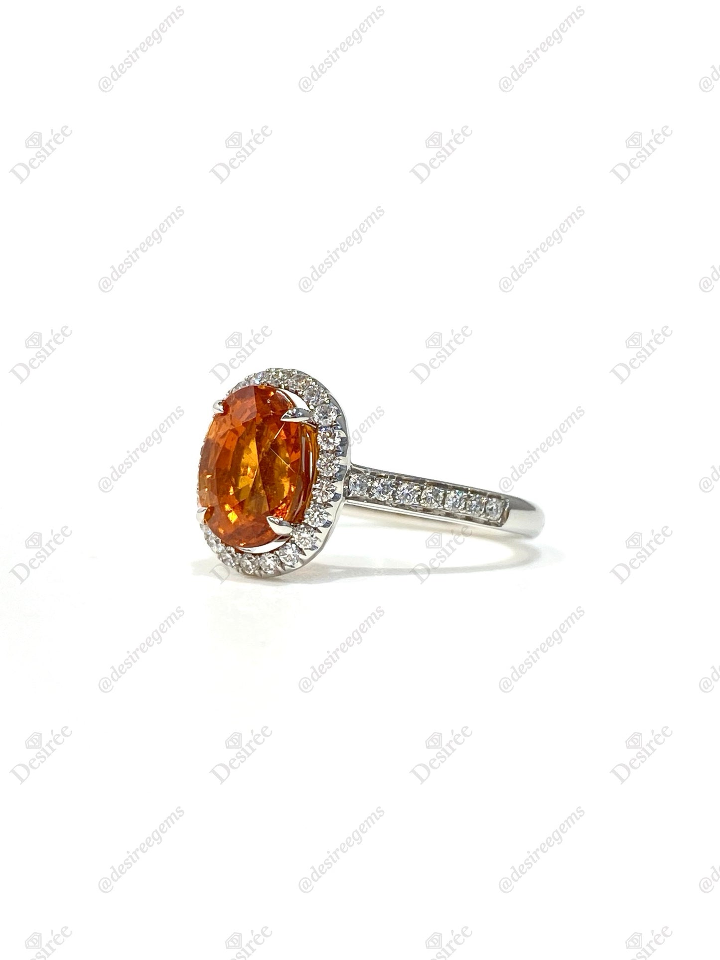 Natural Mandarin Garnet 3.01ct Ring