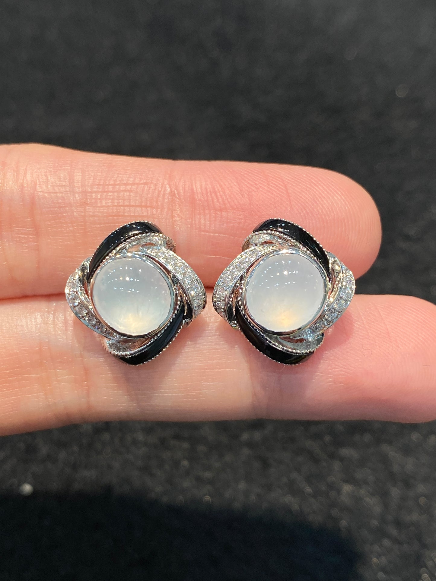 Natural Type A Icy Jadeite Earrings