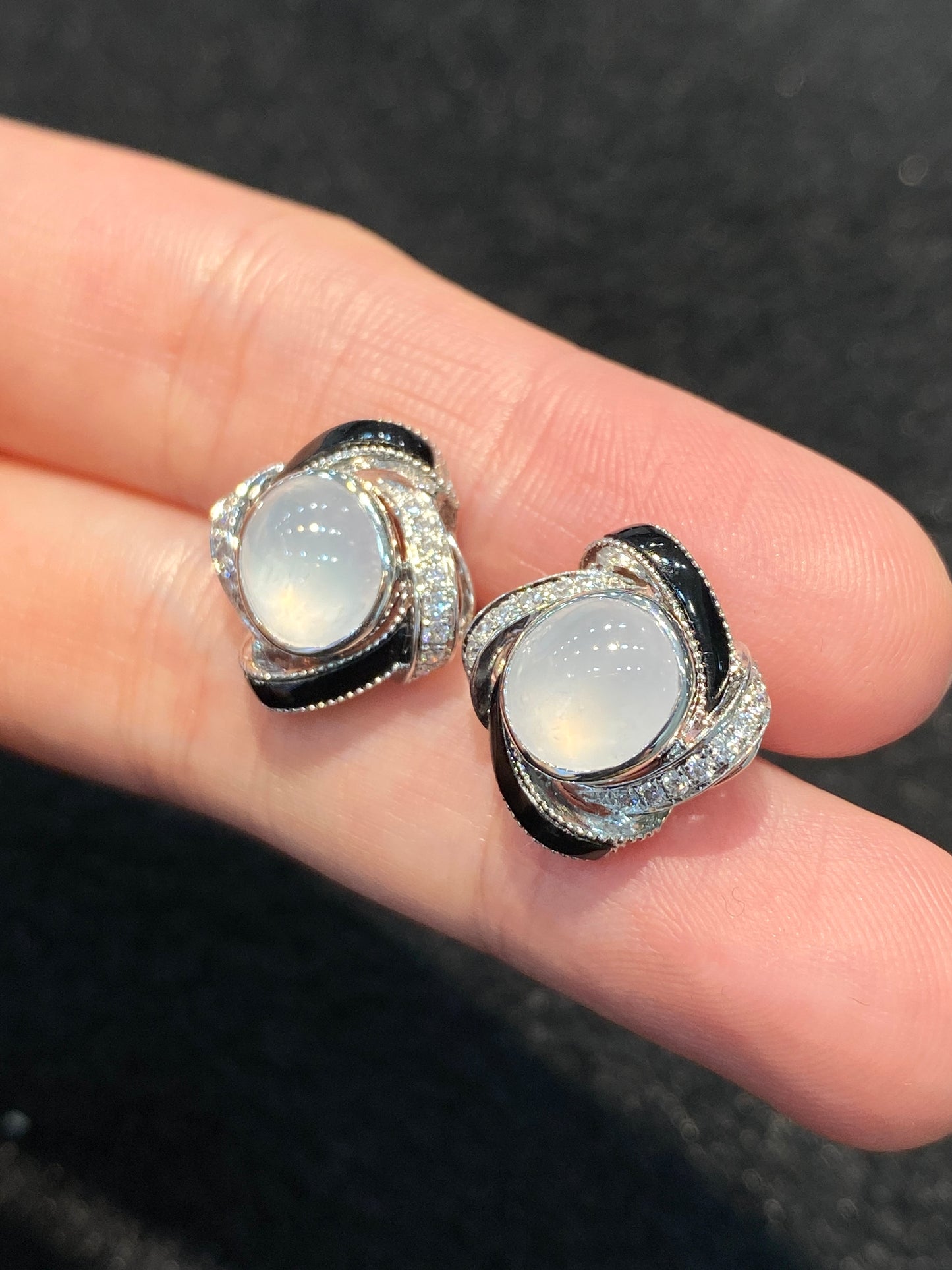 Natural Type A Icy Jadeite Earrings