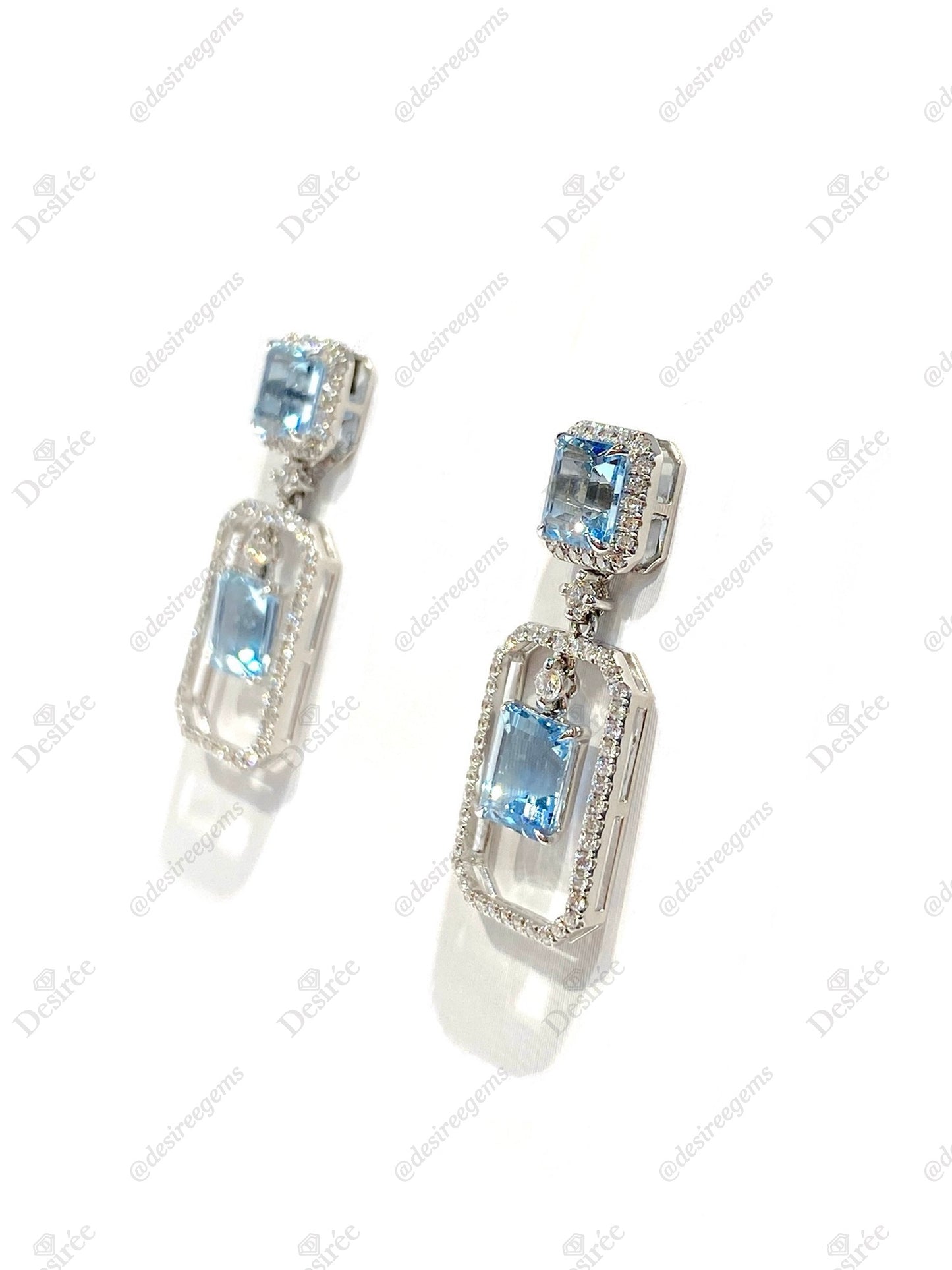 Natural Aquamarine Earrings 3.17ct