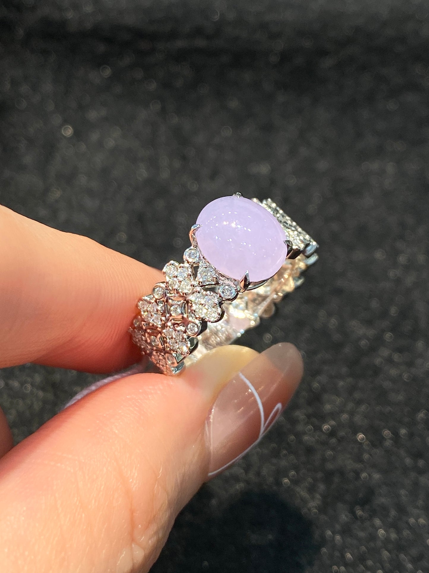 Natural Type A Lavender Jadeite Ring