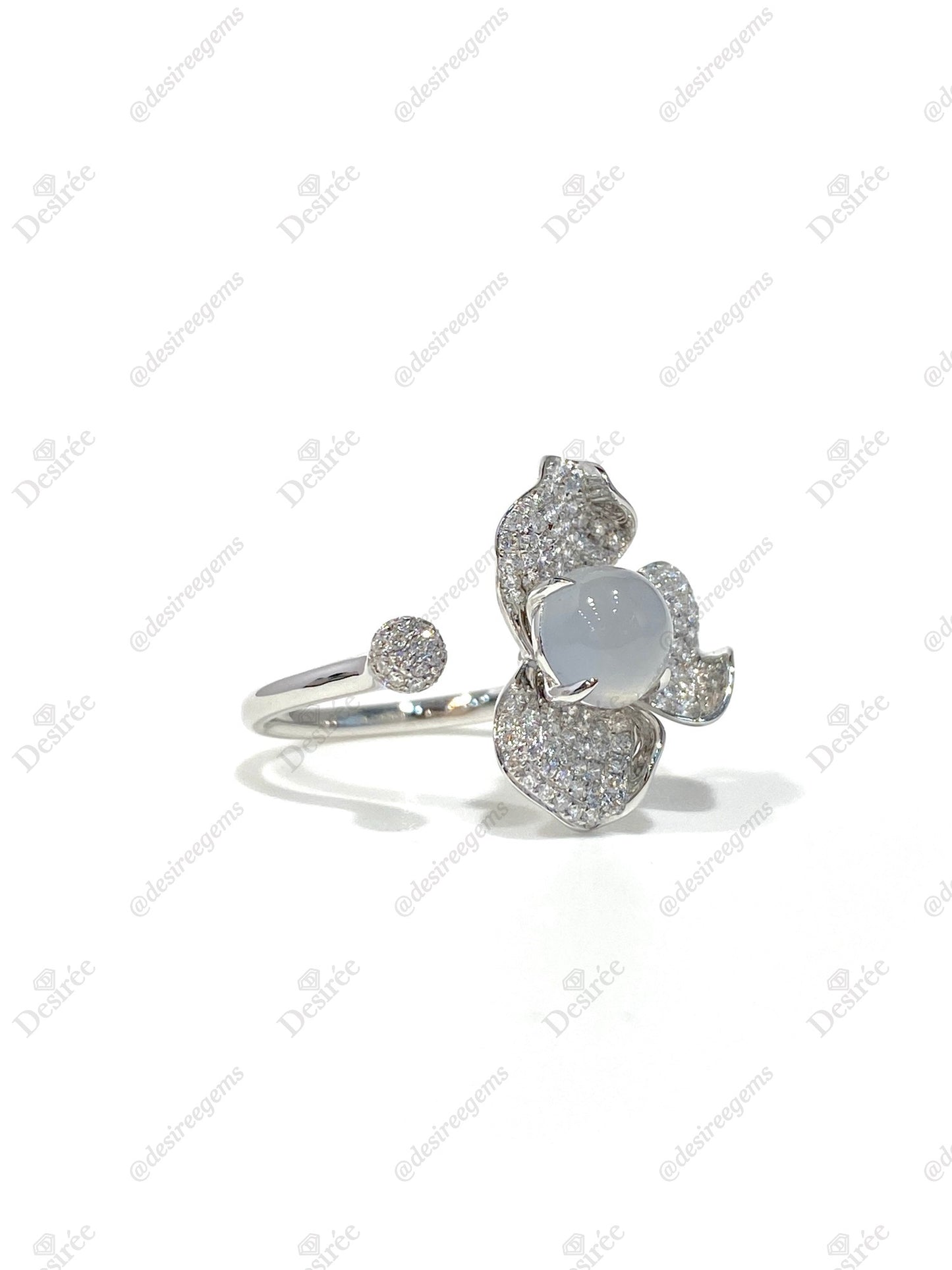 Natural Type A Icy Jadeite Ring