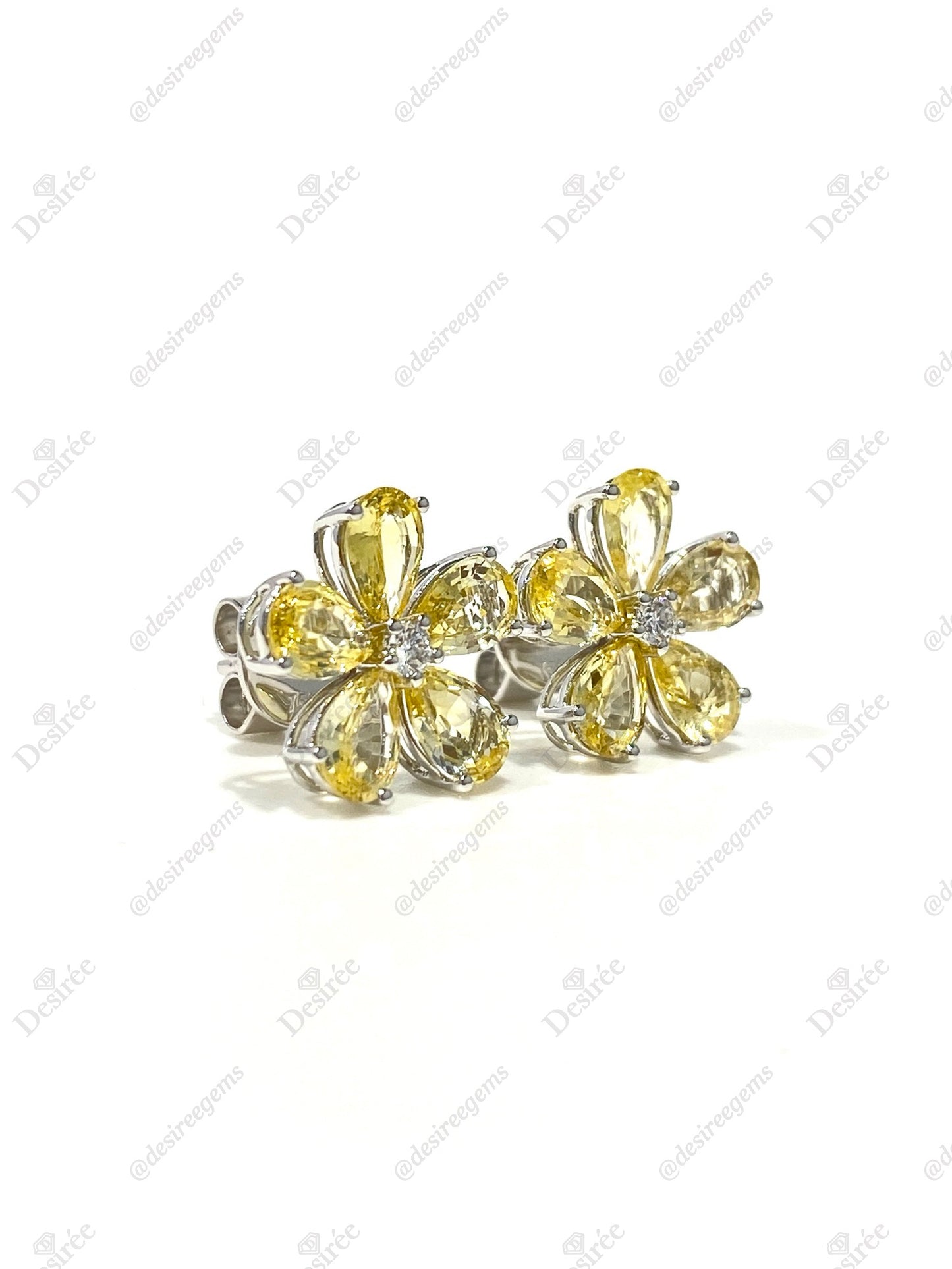 Natural Yellow Sapphire 4.05ct Earrings