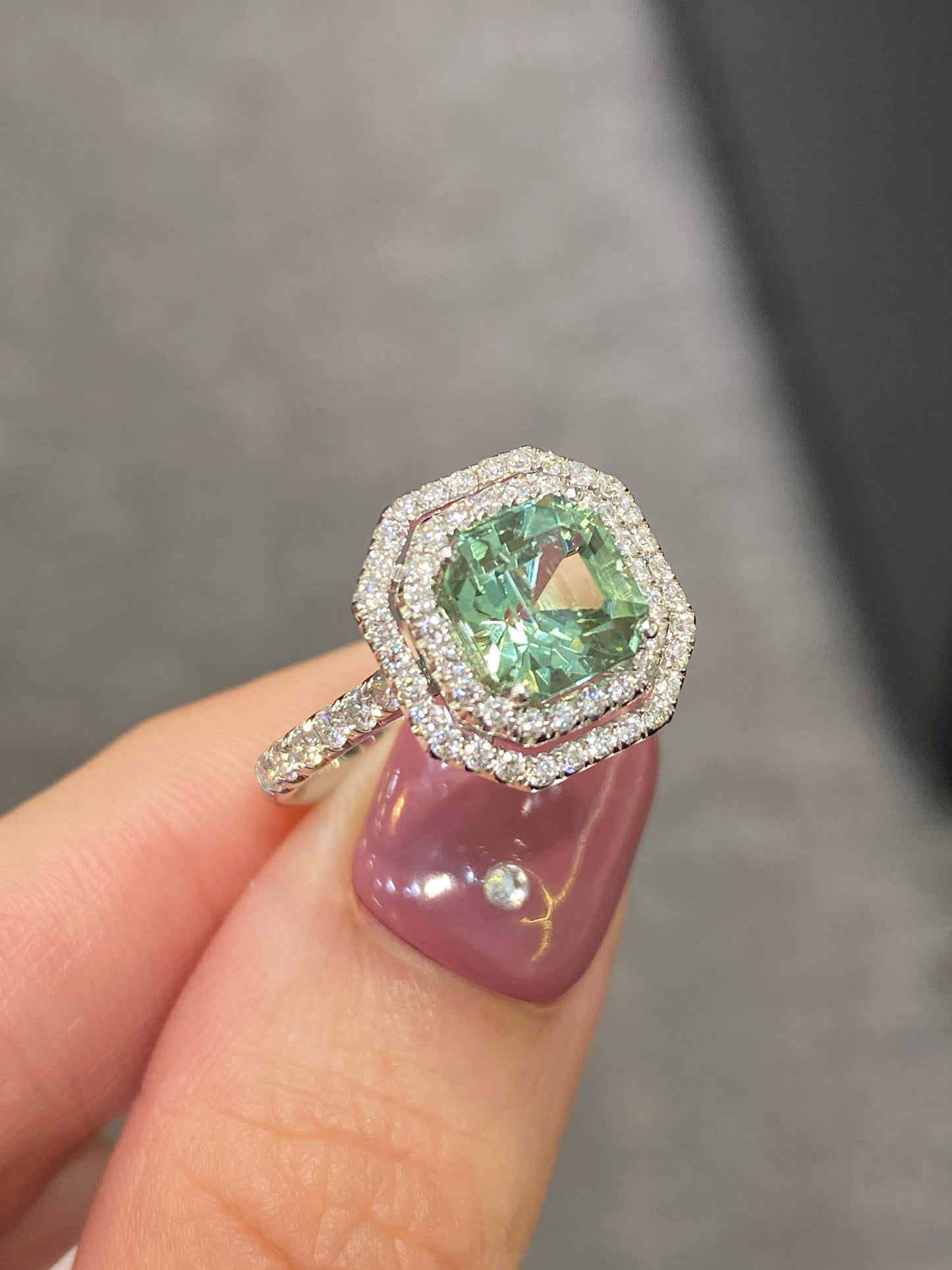 Natural Green Tourmaline 1.82ct Ring