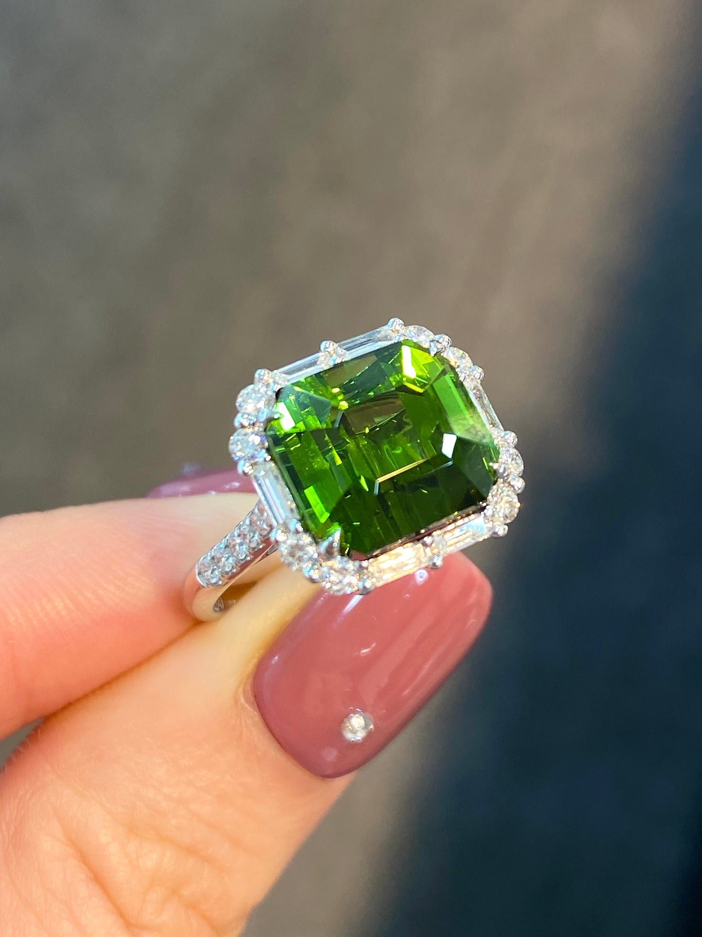 Natural Green Tourmaline 7.62ct Ring
