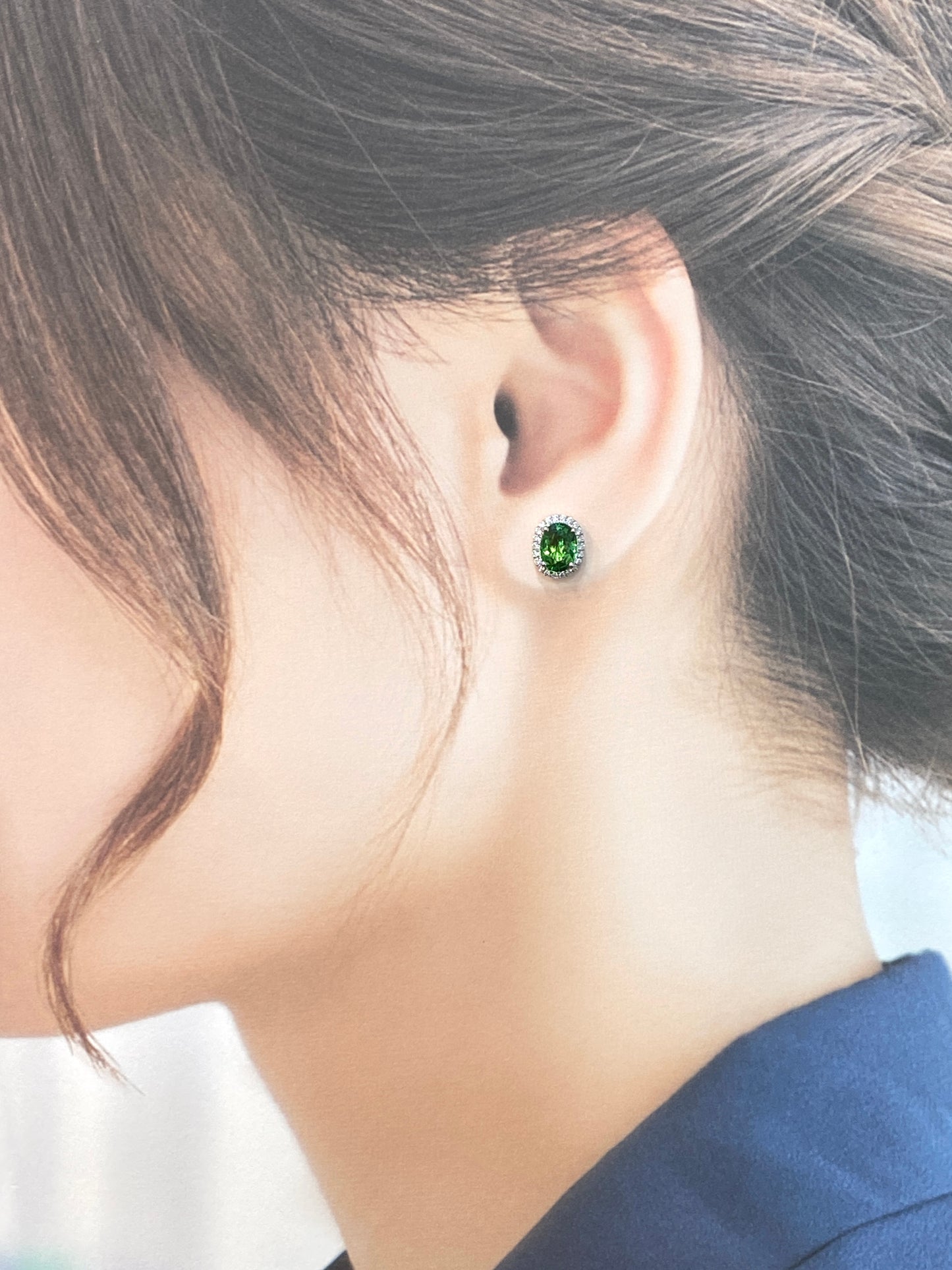 Natural Green Garnet (Tsavorite) 2.22ct Earrings