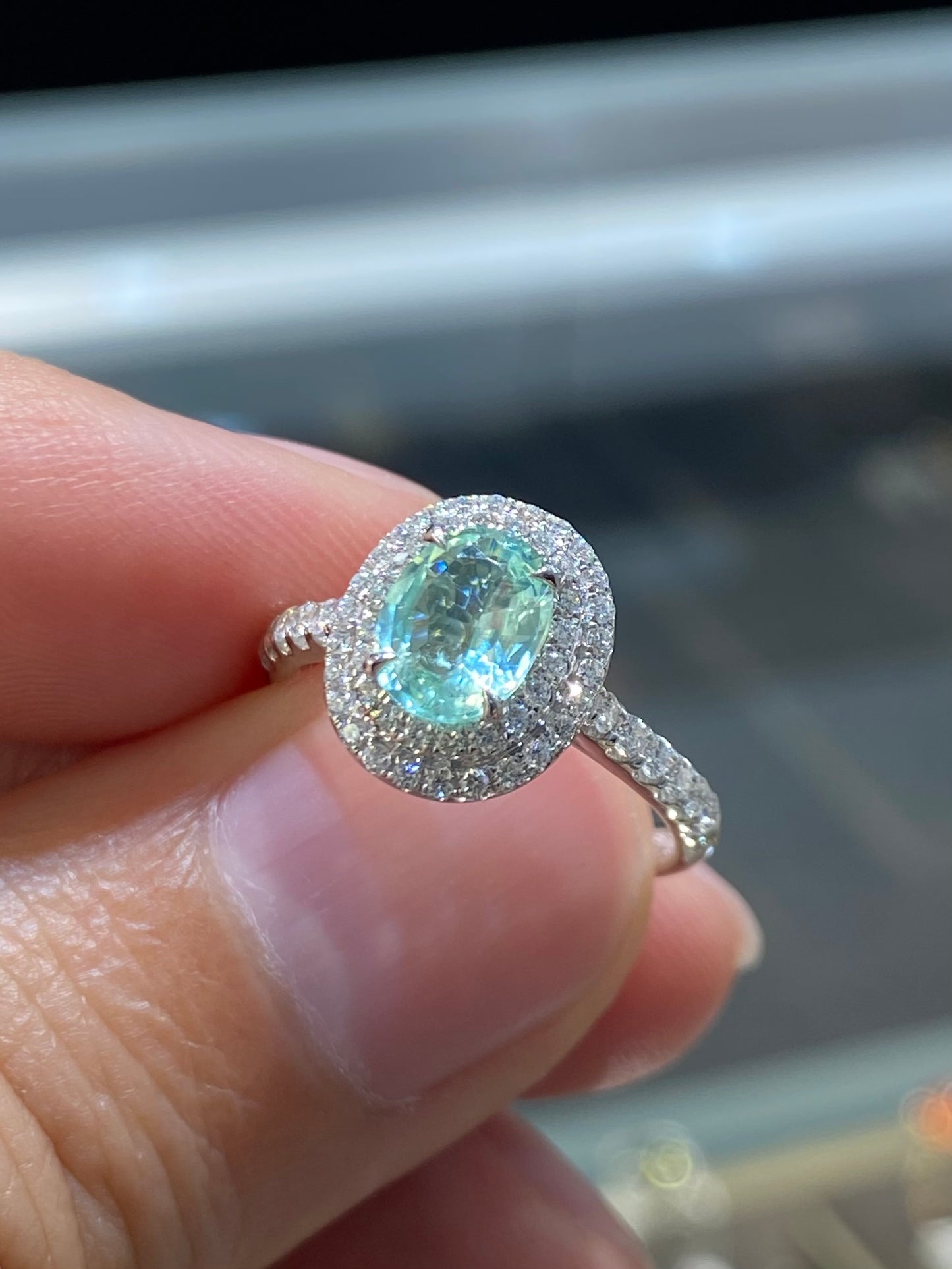 Natural Paraiba Tourmaline 0.88ct Ring