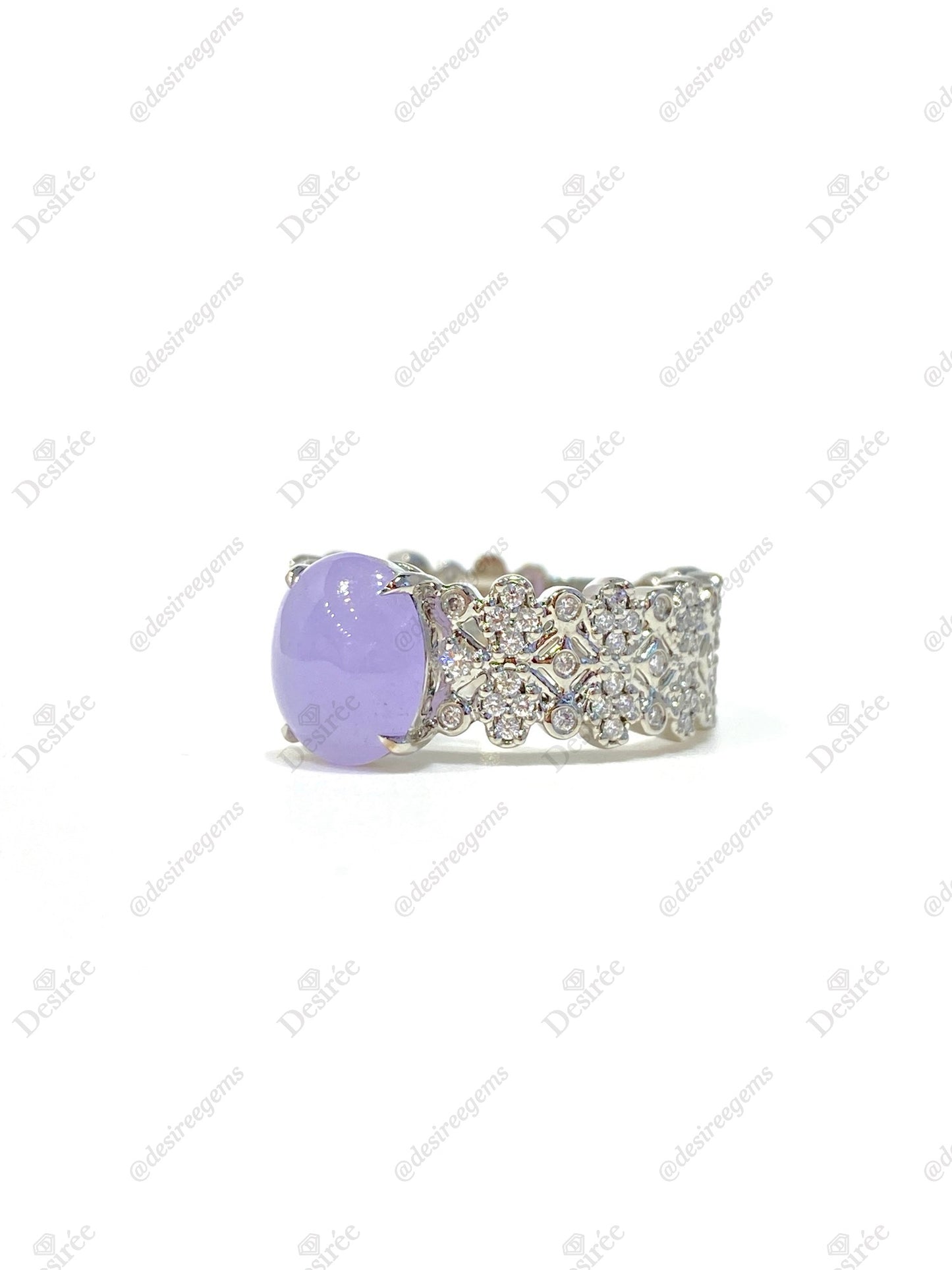 Natural Type A Lavender Jadeite Ring