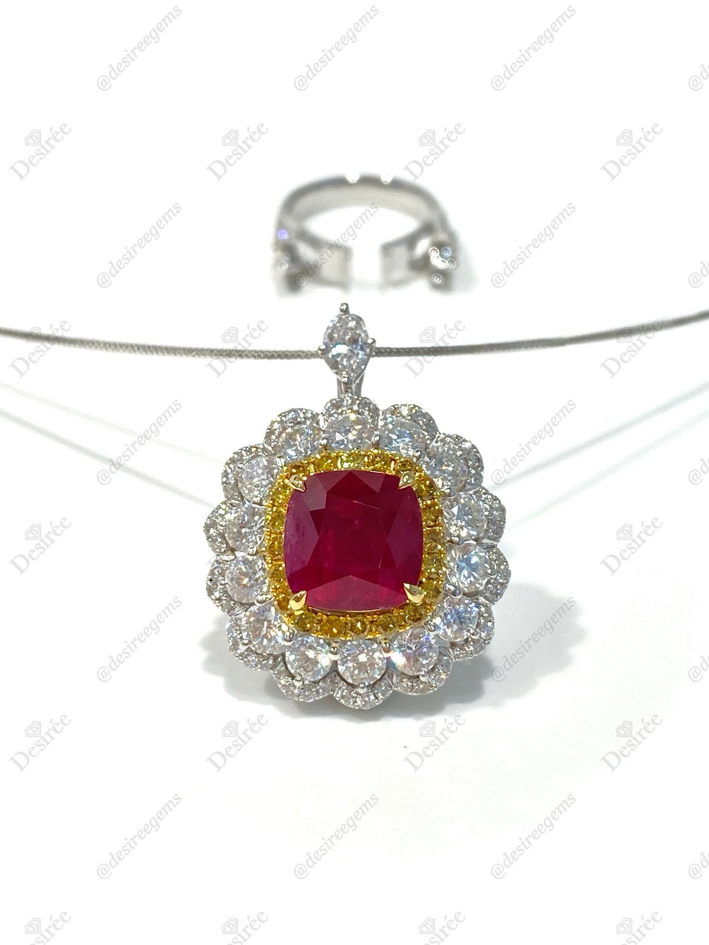Natural Vivid Red Ruby 7.46ct Ring/Pendant