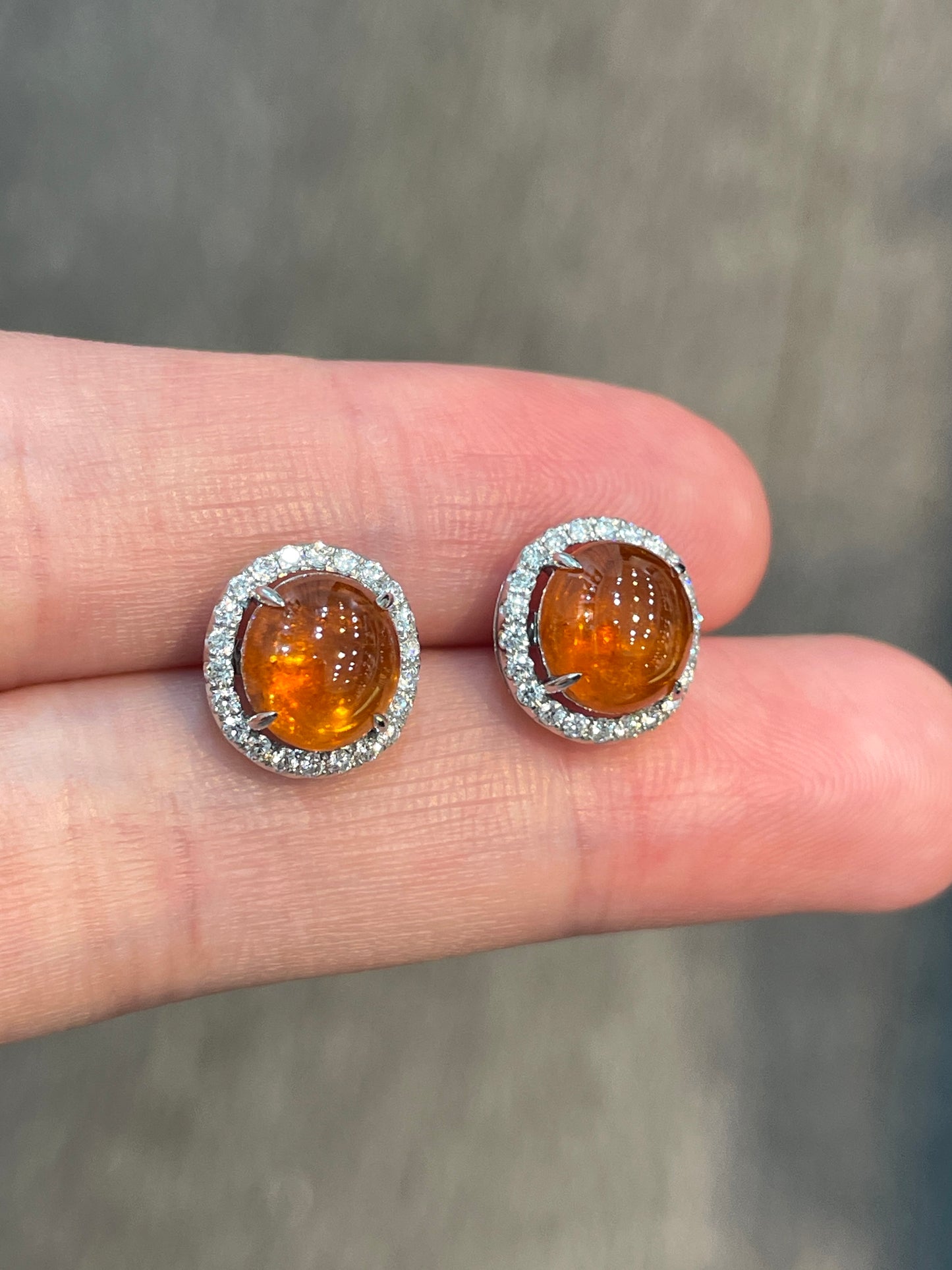 Natural Mandarin Garnet 5.25ct Earrings
