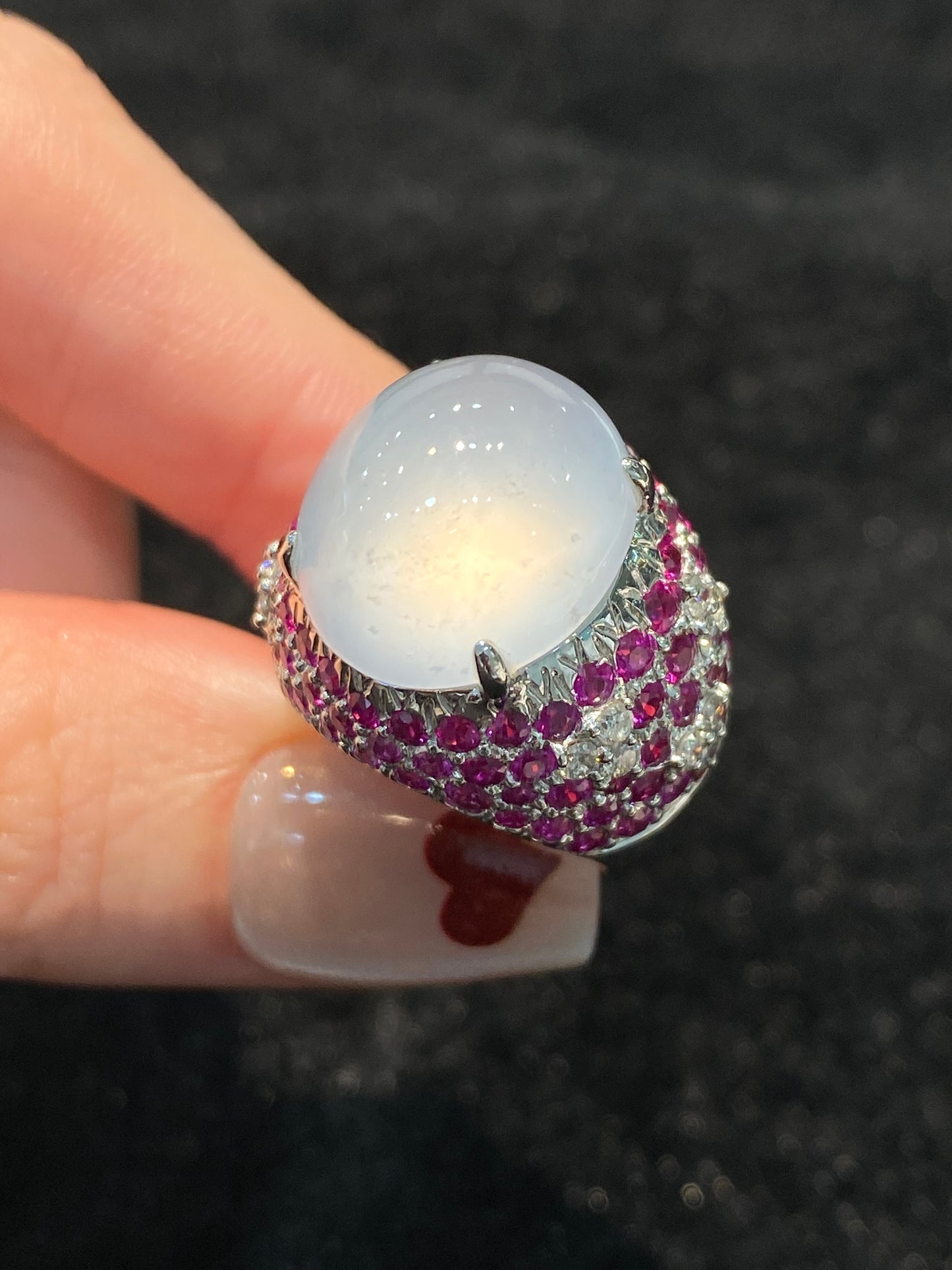 Natural Type A Icy Jadeite Ring