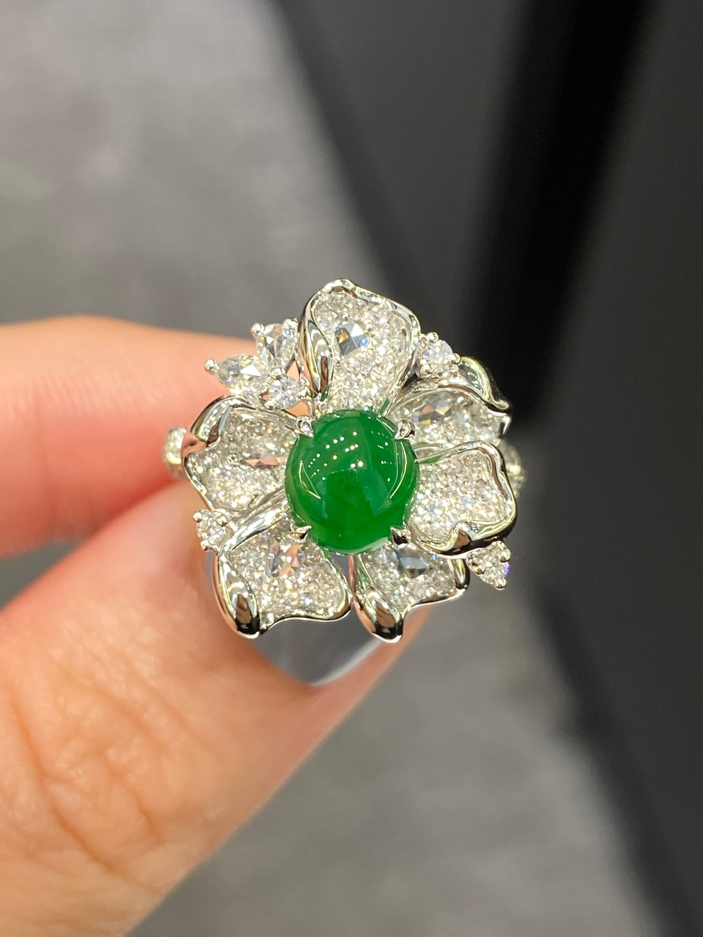 Natural Type A Jadeite Ring
