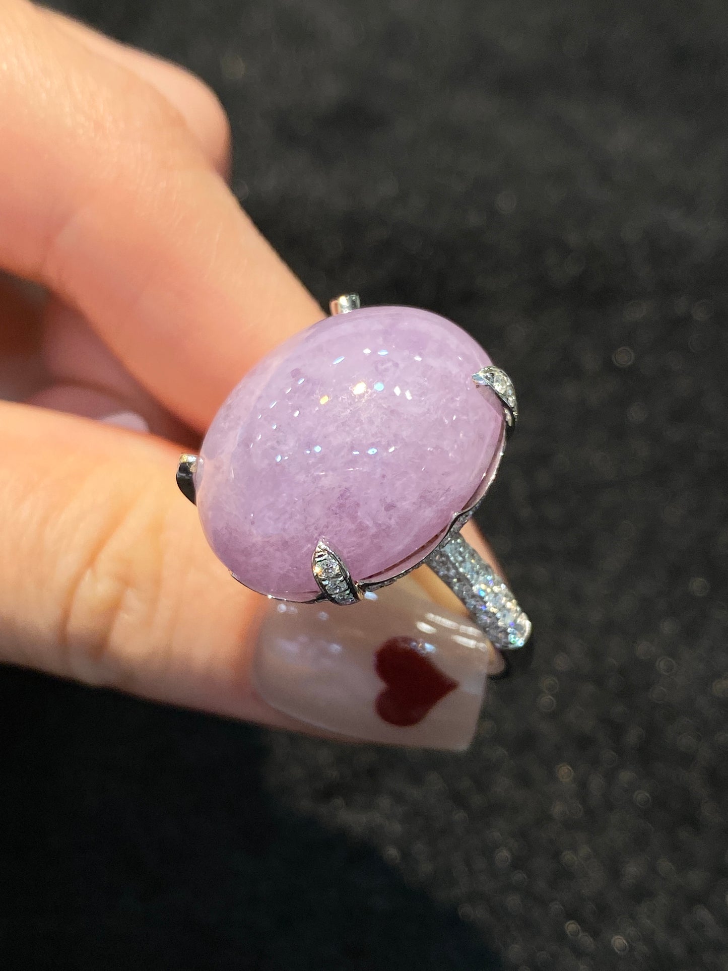 Natural Type A Lavender Jadeite Ring