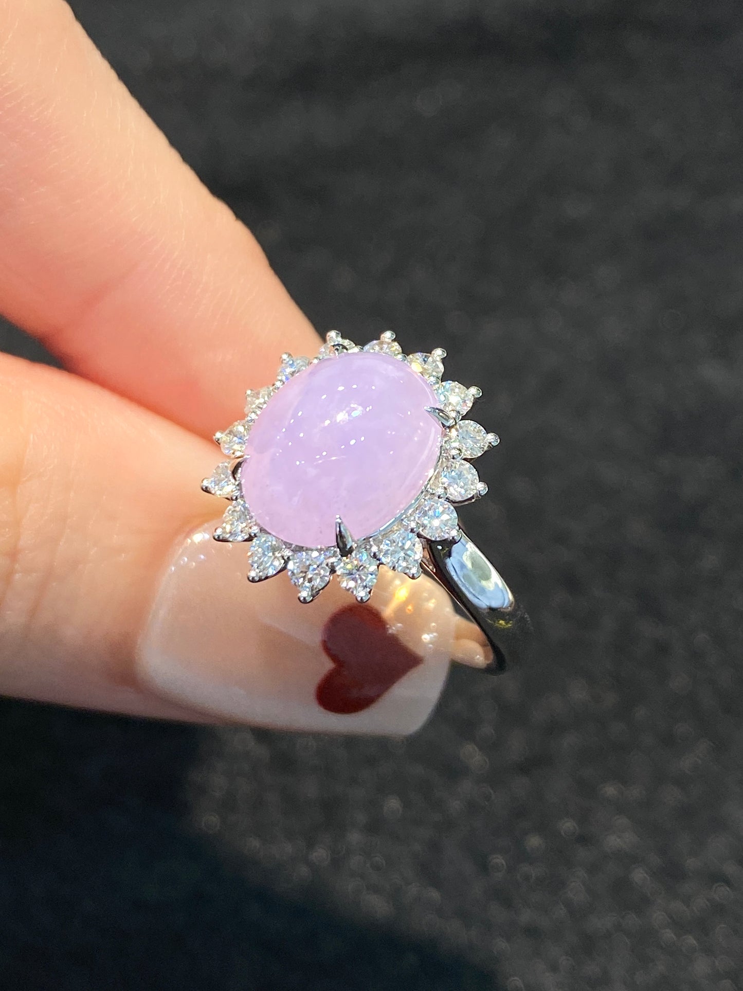 Natural Type A Lavender Jadeite Ring
