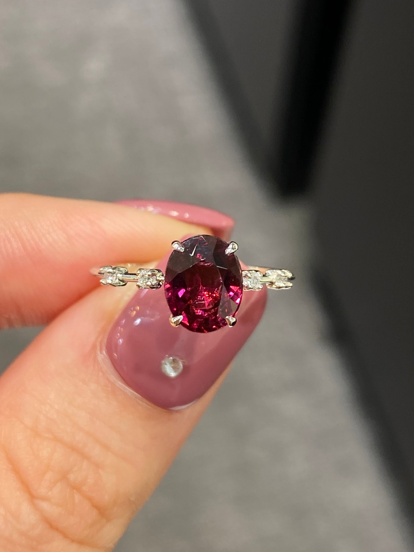 Natural Red Garnet 2.12ct Ring