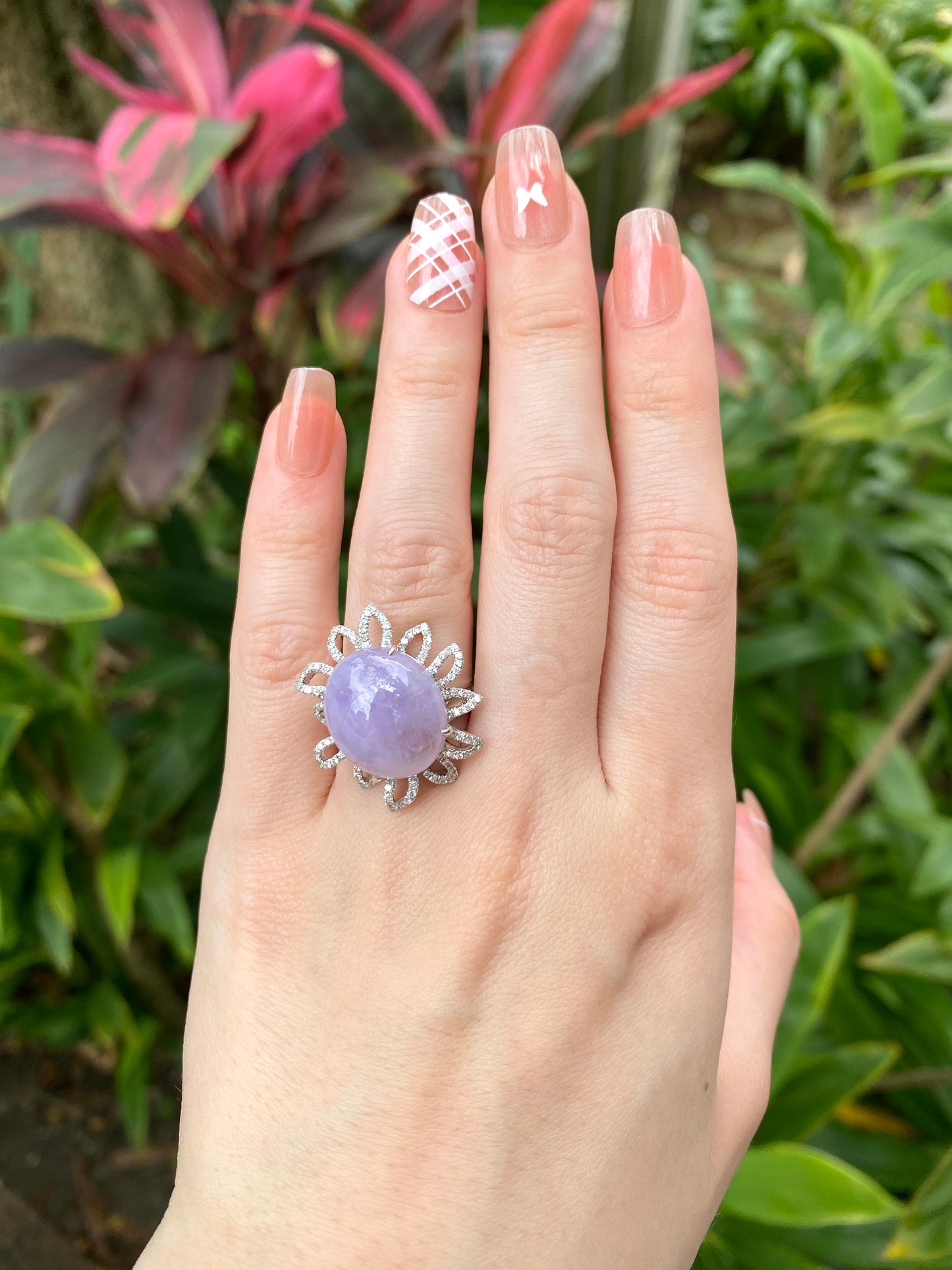 Natural Type A Lavender Jadeite Ring