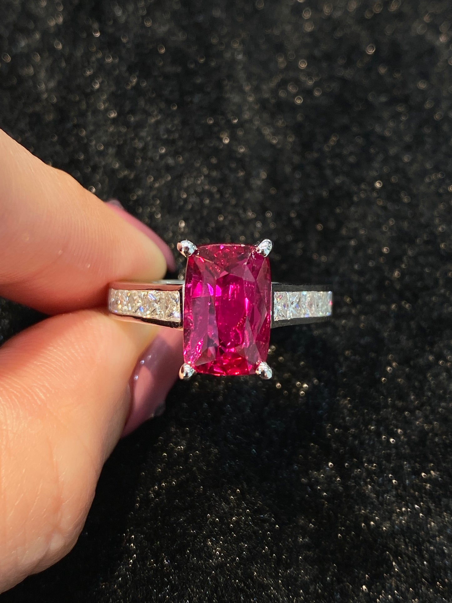 Natural Unheated Vivid Red Ruby 4.56ct Ring