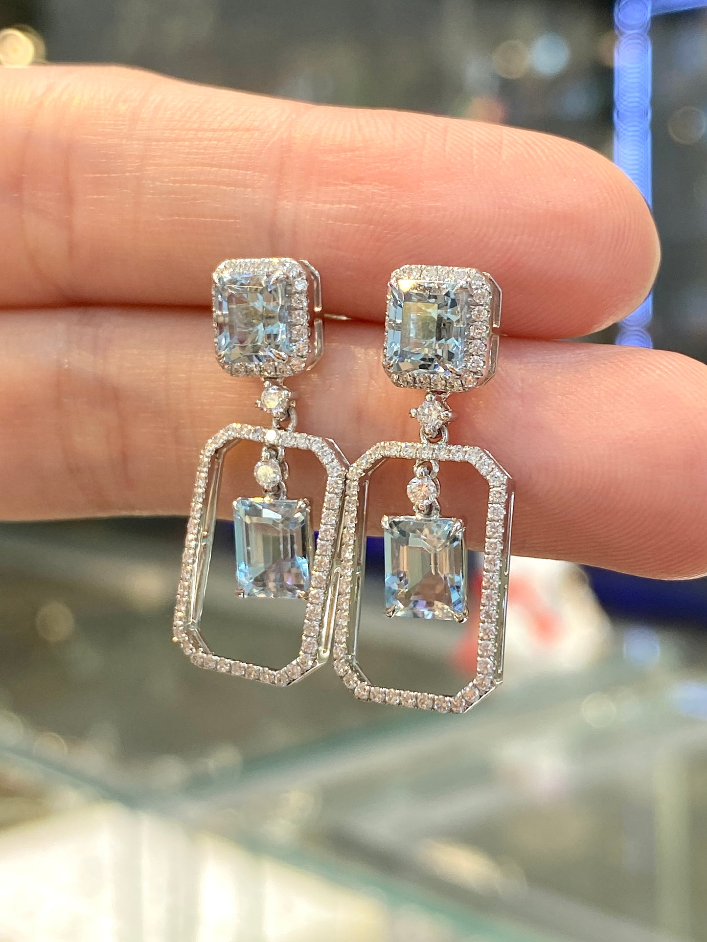 Natural Aquamarine Earrings 3.17ct