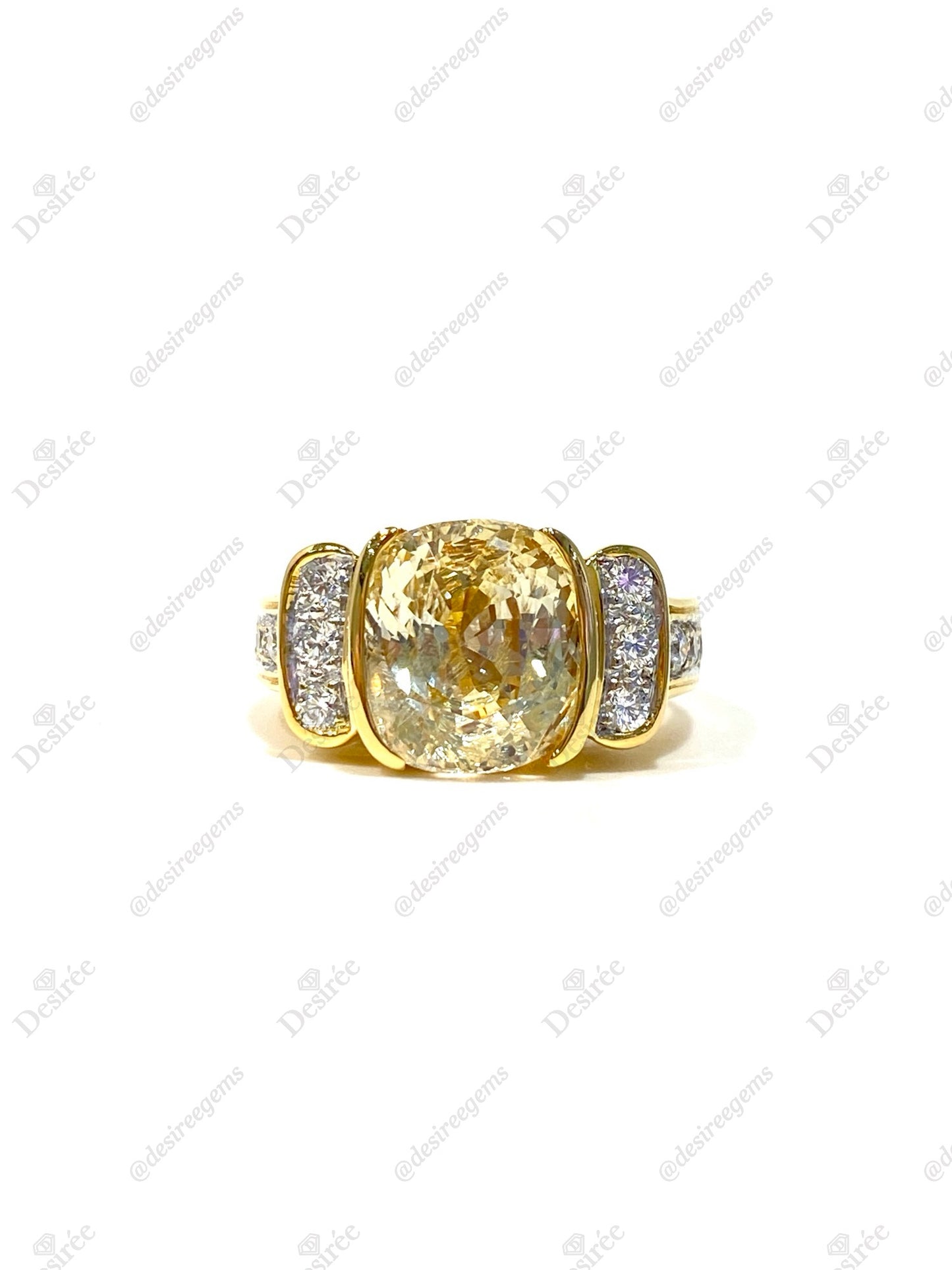 Natural Unheated Yellow Sapphire 10.56ct Ring