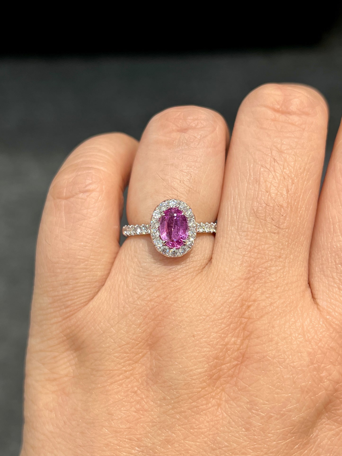 Natural Unheated Intense Pink Sapphire 1.08ct Ring
