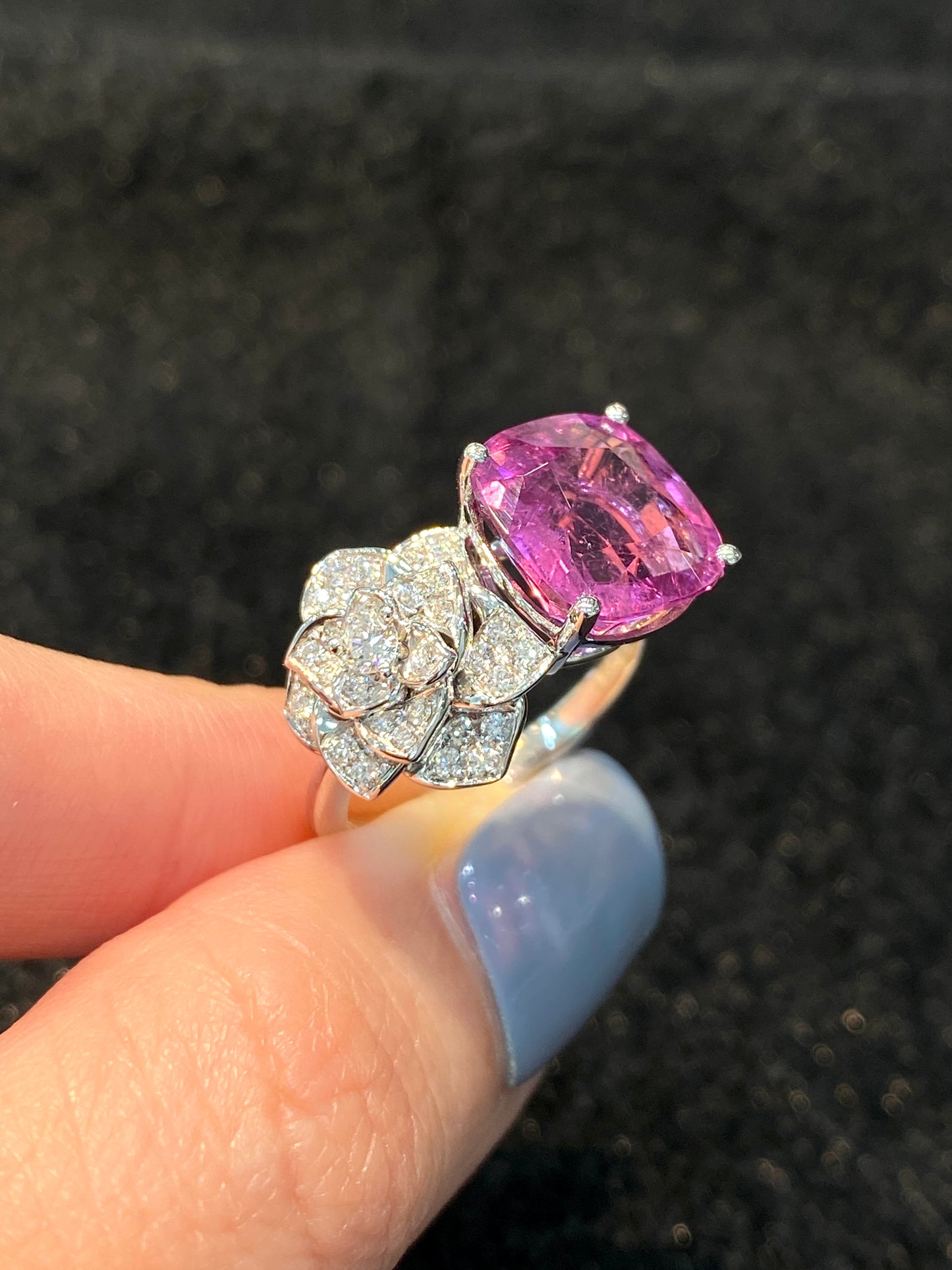 Natural Purplish Pink Tourmaline 4.35ct Ring