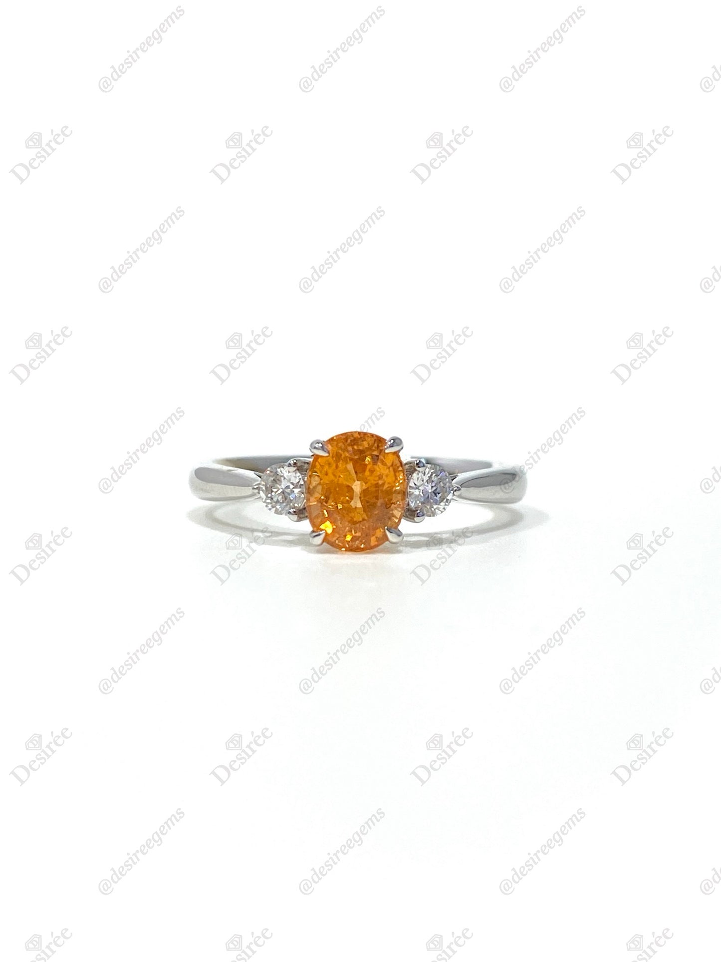 Natural Mandarin Garnet 1.31ct Ring