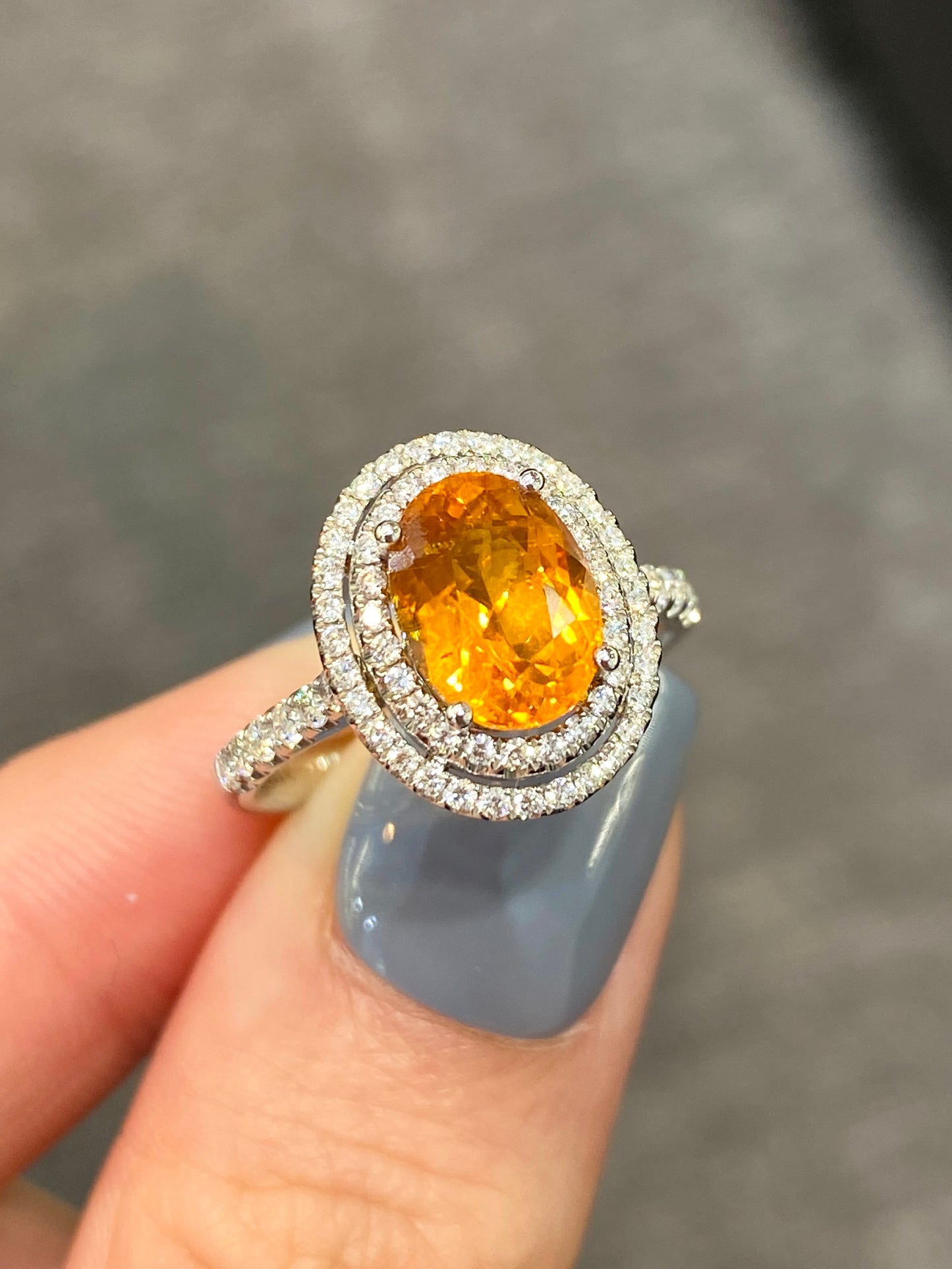 Natural Mandarin Garnet 2.14ct Ring