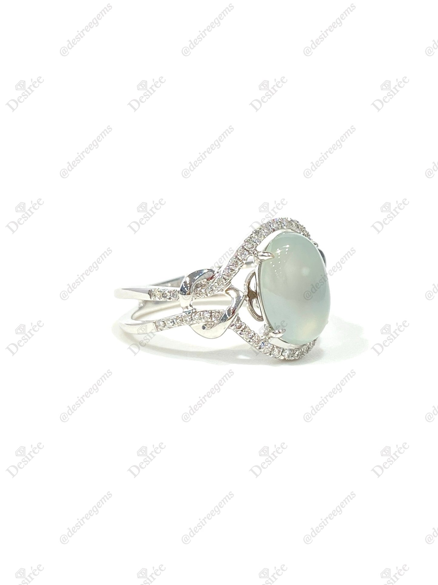 Natural Type A Icy Jadeite Ring