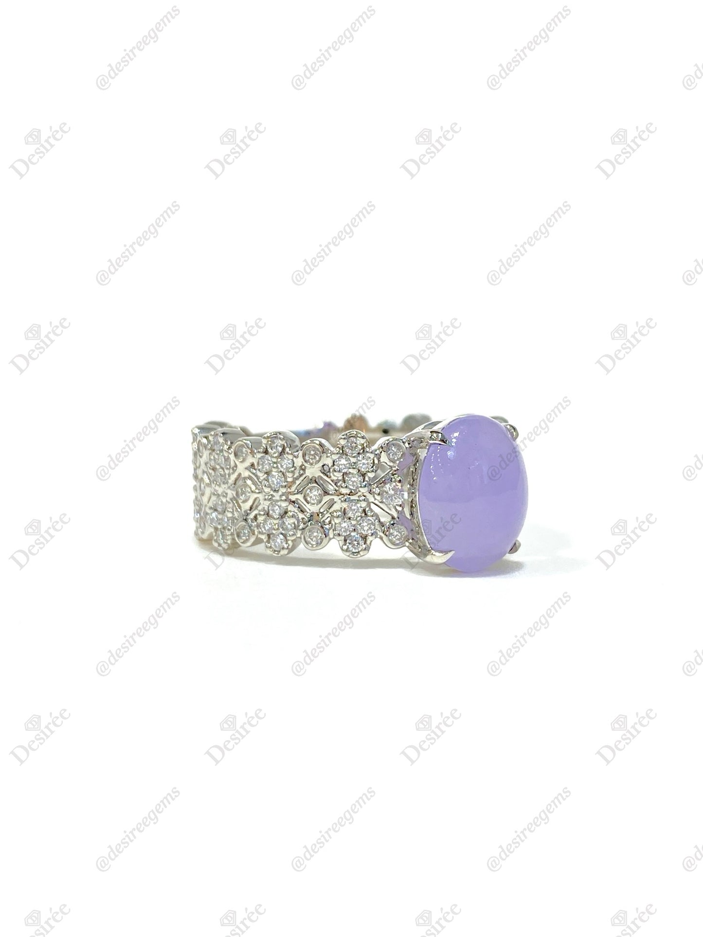 Natural Type A Lavender Jadeite Ring