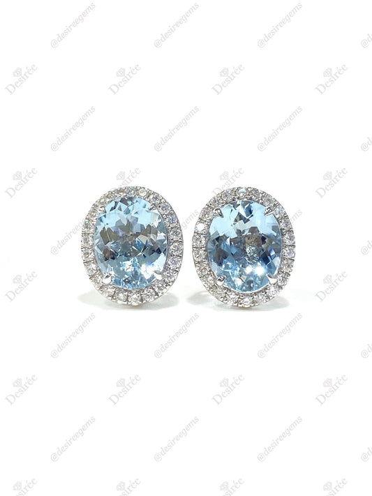 Natural Aquamarine Earrings 4.53ct