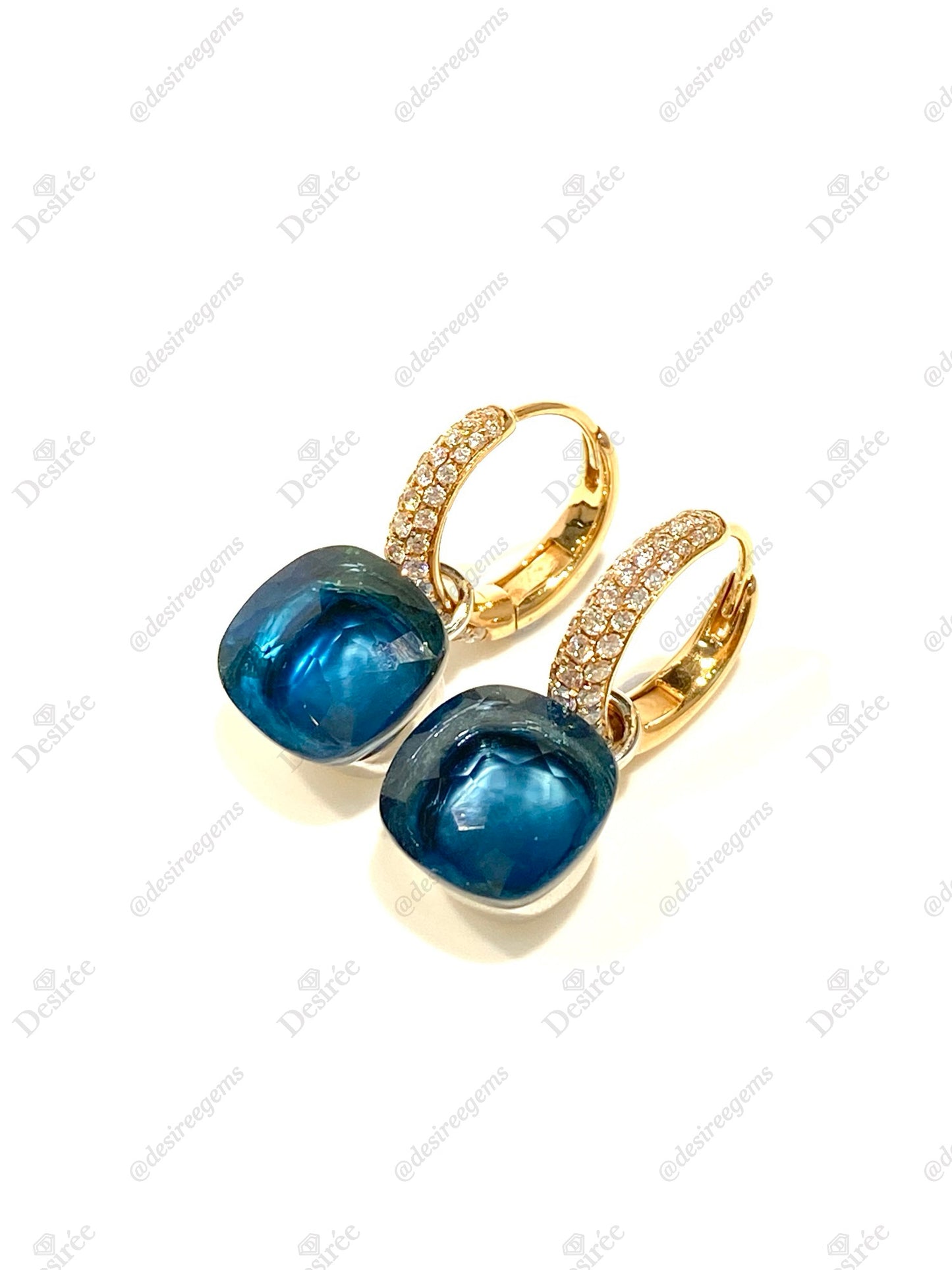 Natural Blue Topaz 12.85ct Earrings