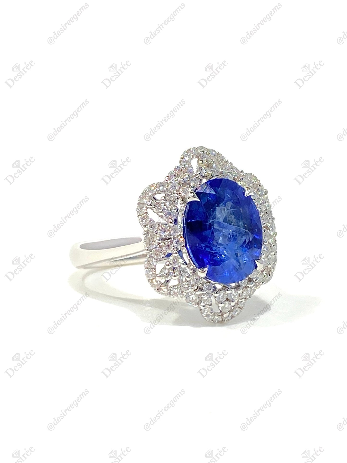 Natural Cornflower Blue Sapphire 4.49ct Ring