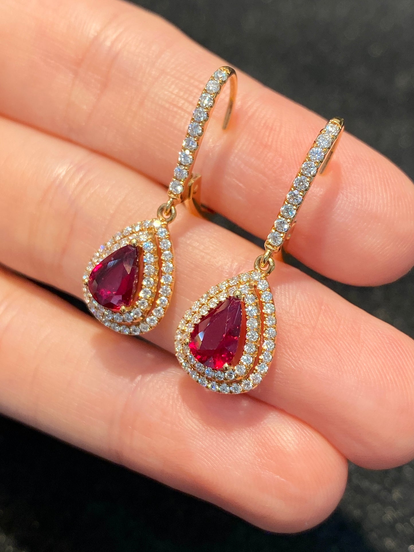 Natural Unheated Ruby 1.58ct Earrings