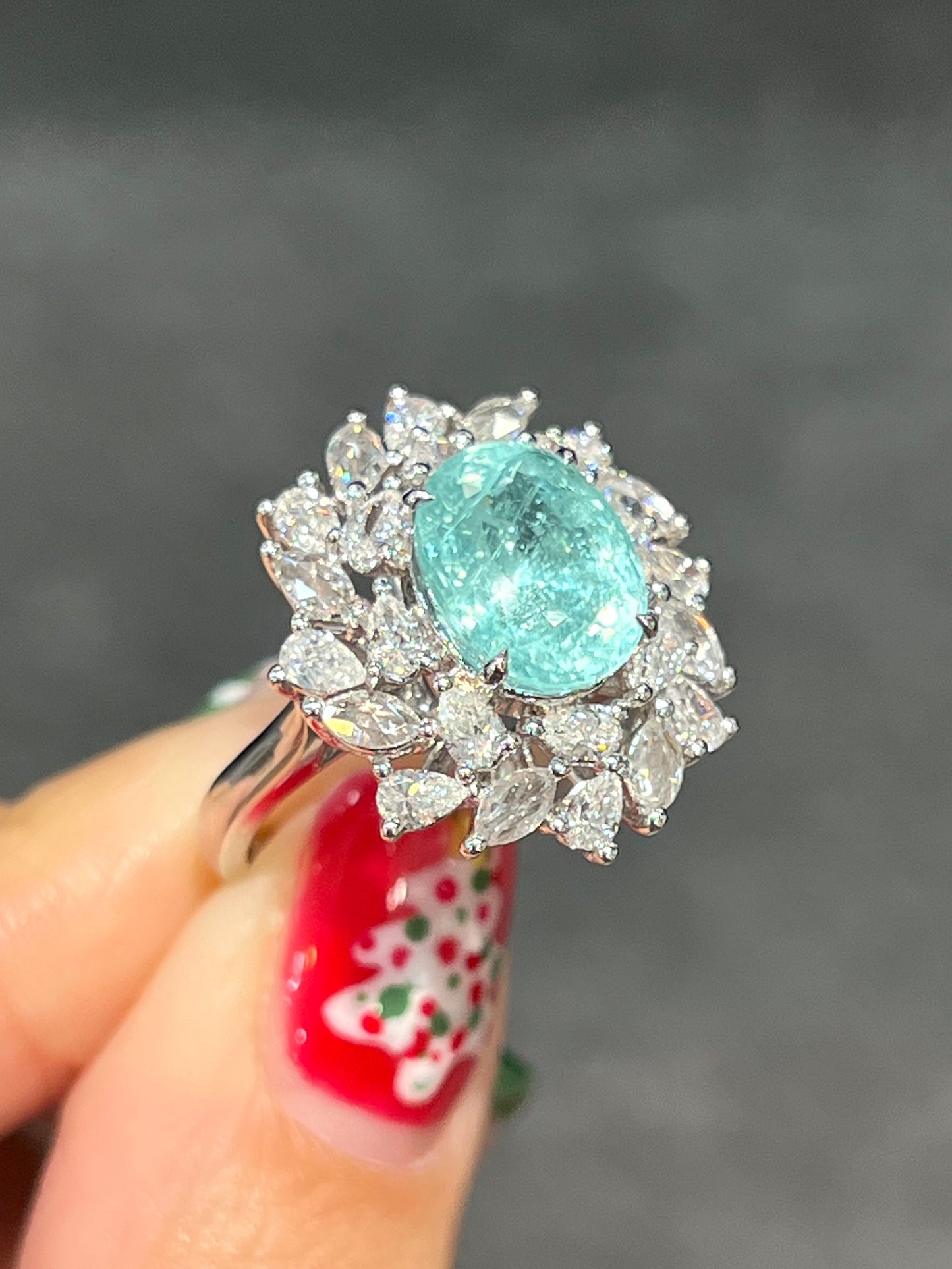 Natural Paraiba Tourmaline 3.74ct Ring