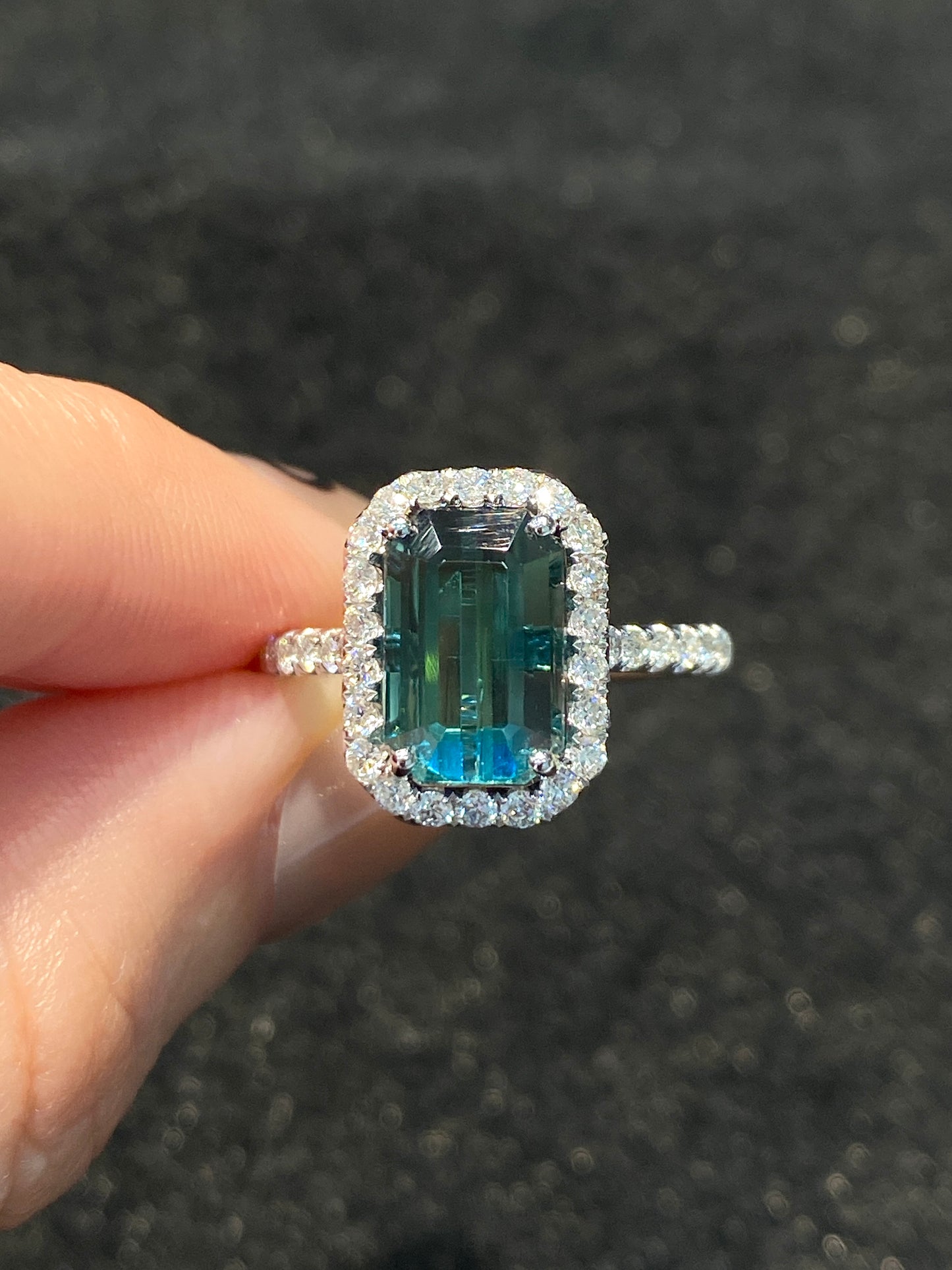 Natural Indicolite Blue Tourmaline 2.86ct Ring
