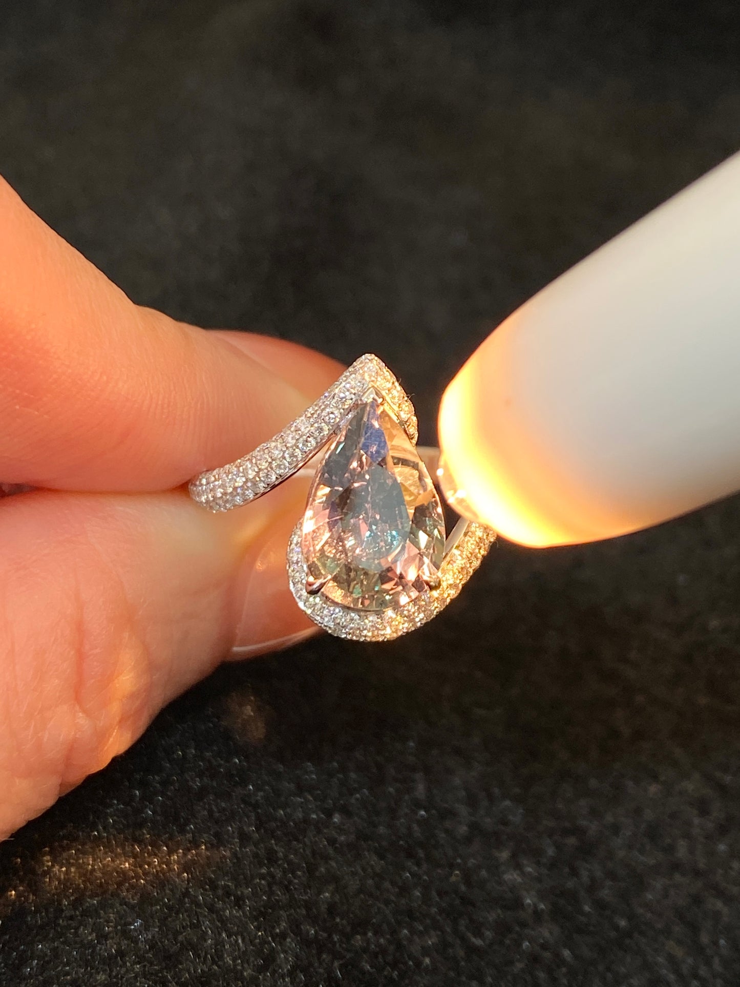 Natural Color Change Sapphire 3.87ct Ring